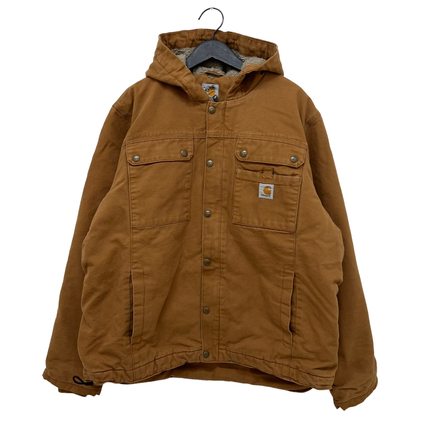 GM131 Carhartt カーハート 長袖 ジップアップ ダックジャケット 上着 羽織り トップス ブラウン メンズ L