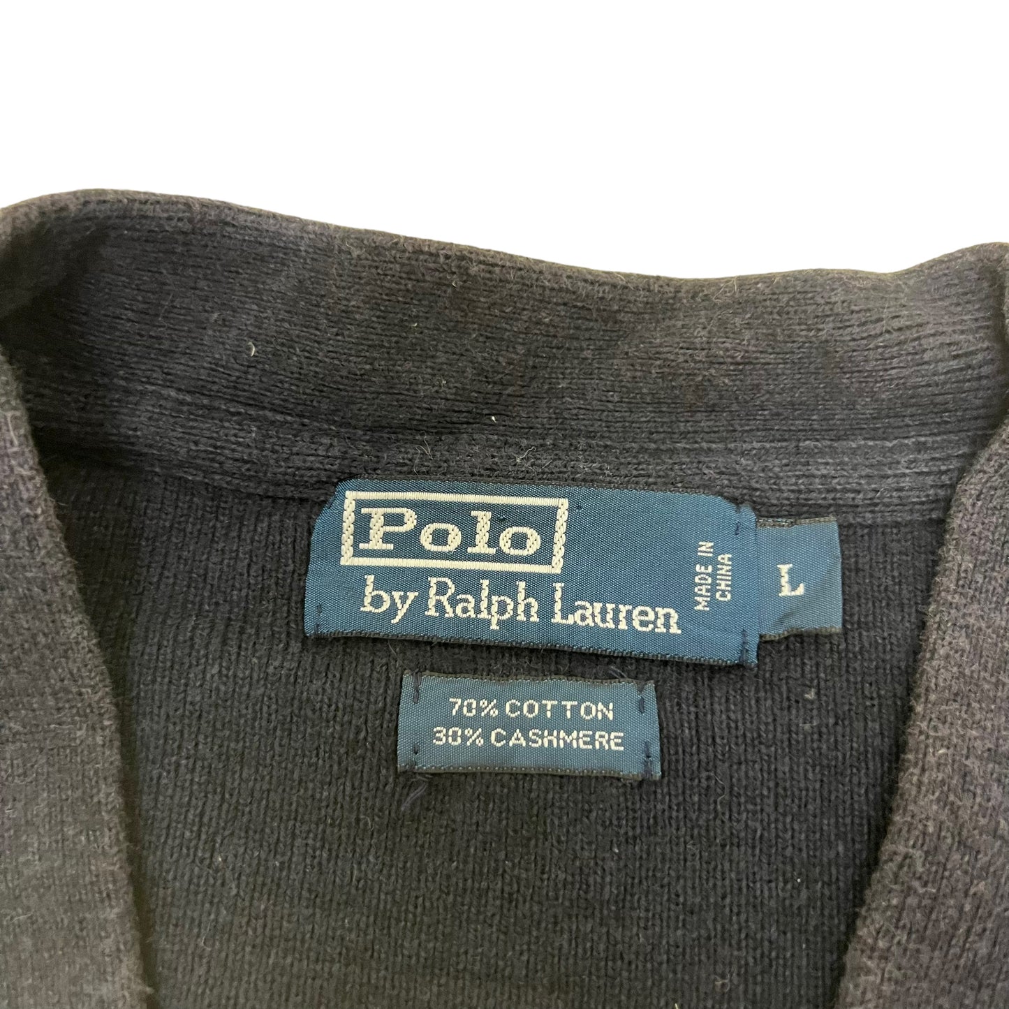 GM231 POLO RALPH LAUREN ポロラルフローレン 長袖 ニット カーディガン トップス ネイビー メンズ L