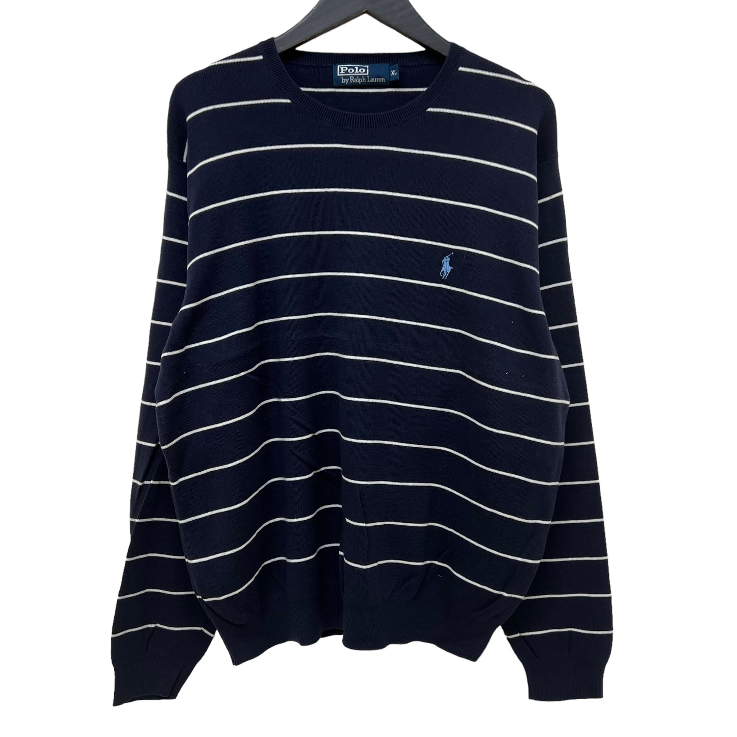 GM283 POLO RALPH LAUREN ポロラルフローレン 長袖 ニット トップス ネイビー 総柄 メンズ XL