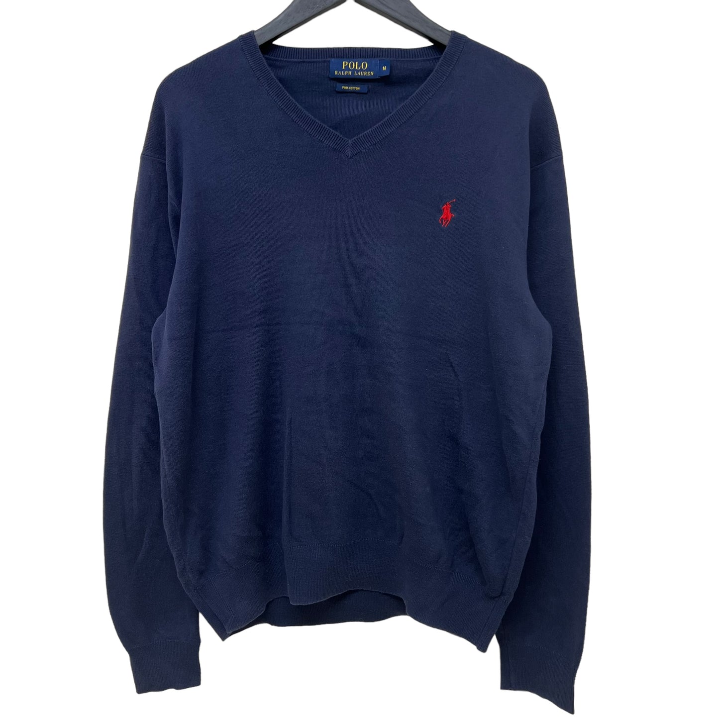 GM249 POLO RALPH LAUREN ポロラルフローレン 長袖 トップス Vネック ネイビー メンズ M