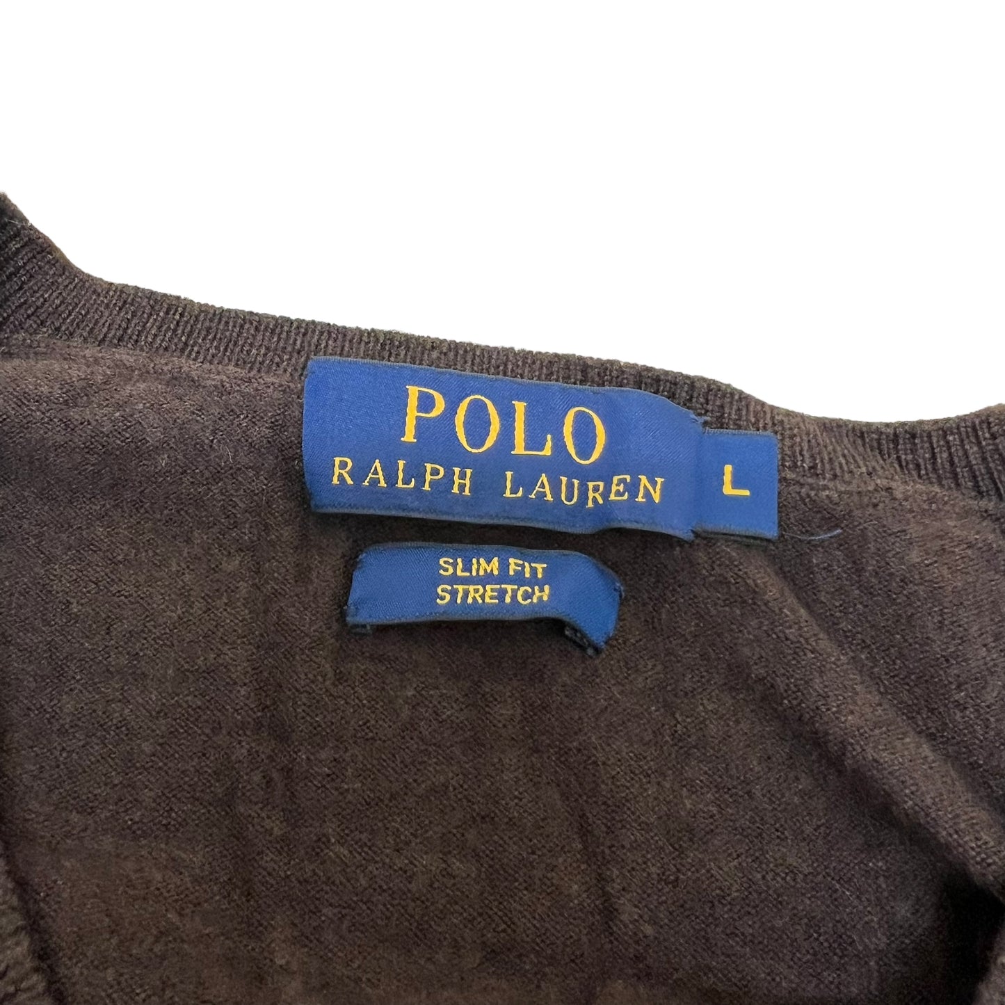 GM266 POLO RALPH LAUREN ポロラルフローレン 長袖 ニット トップス ブラウン系 メンズ L