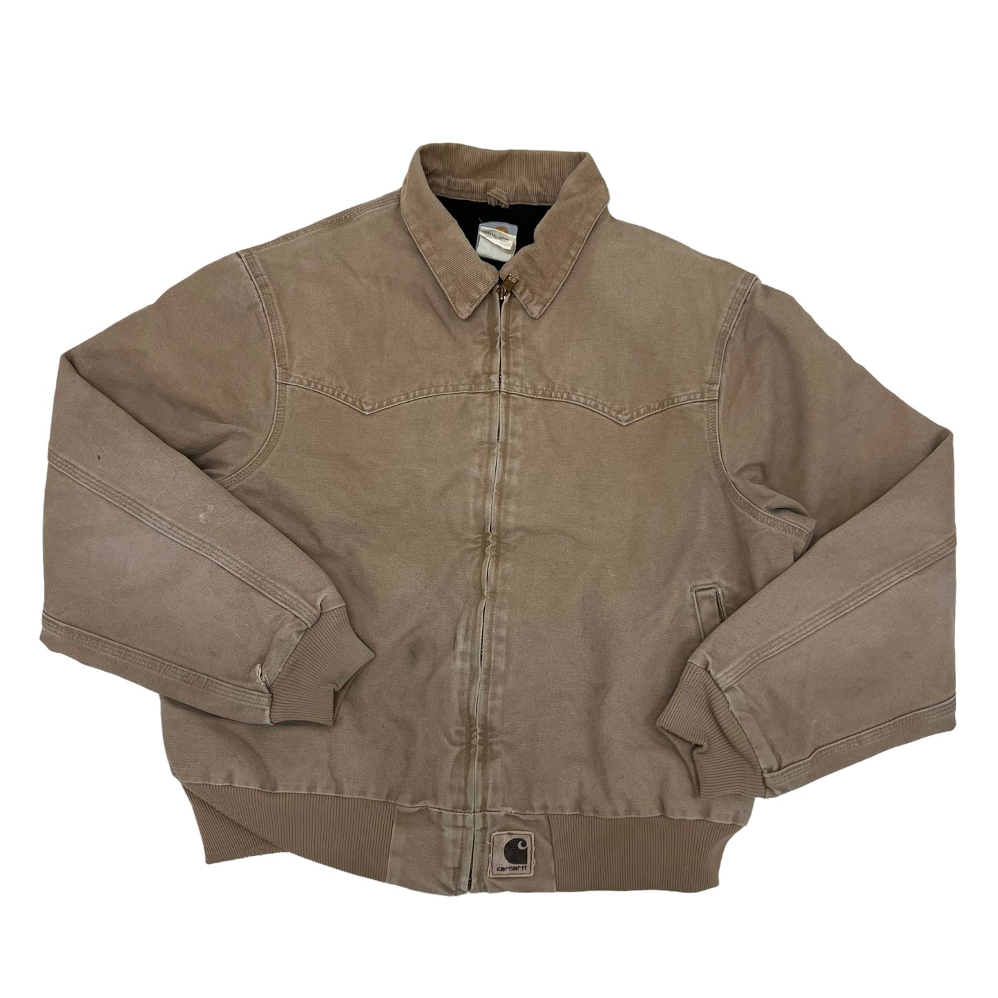 GM126 Carhartt カーハート 長袖 ジップアップ ダックジャケット 上着 羽織り トップス ベージュ系 メンズ 実寸参考