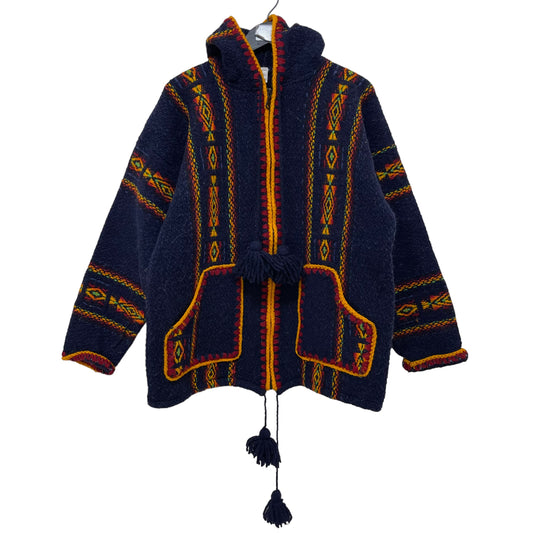 GC325 ECUADOR RAG JACKET
ラグカーディガン 羽織り ネイティブ柄 ジップアップ ネイビー系