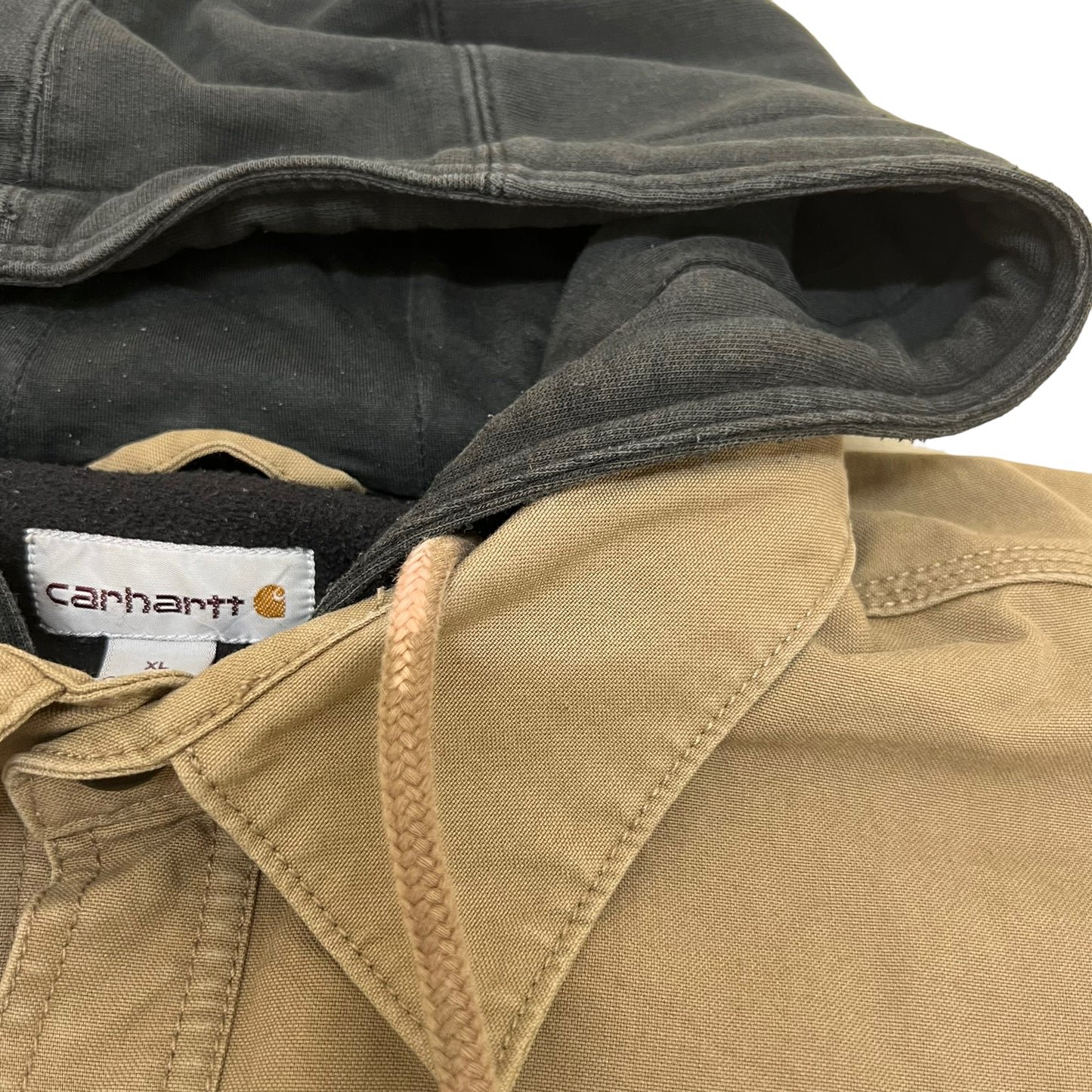 GM132 大きいサイズ Carhartt カーハート 長袖 スナップボタン ワークジャケット 上着 トップス ベージュ系 メンズ XL