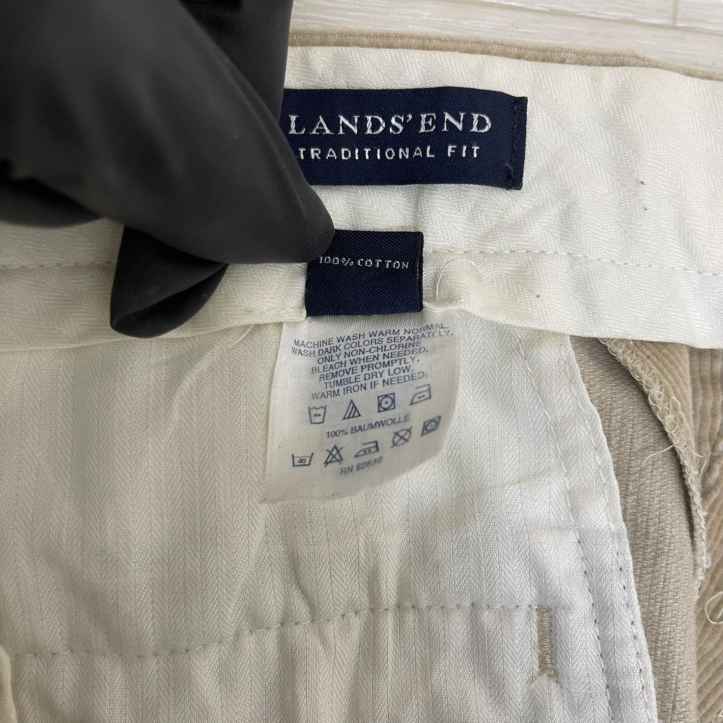 GC309 LANDS'END traditional fit コーデュロイパンツ ズボン パンツ ボトムス ベージュ メンズ サイズ32