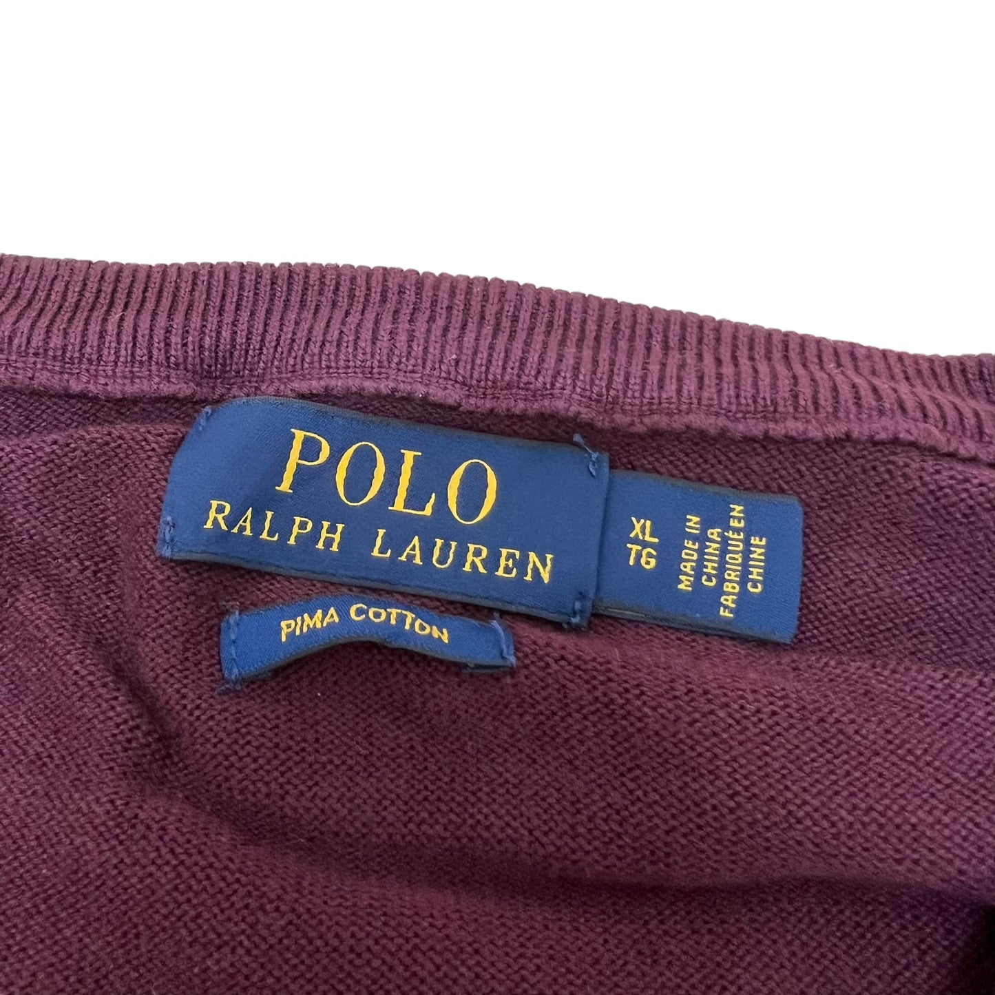 GM276 POLO RALPH LAUREN ポロラルフローレン 長袖 ニット トップス ボルドー系 メンズ XL