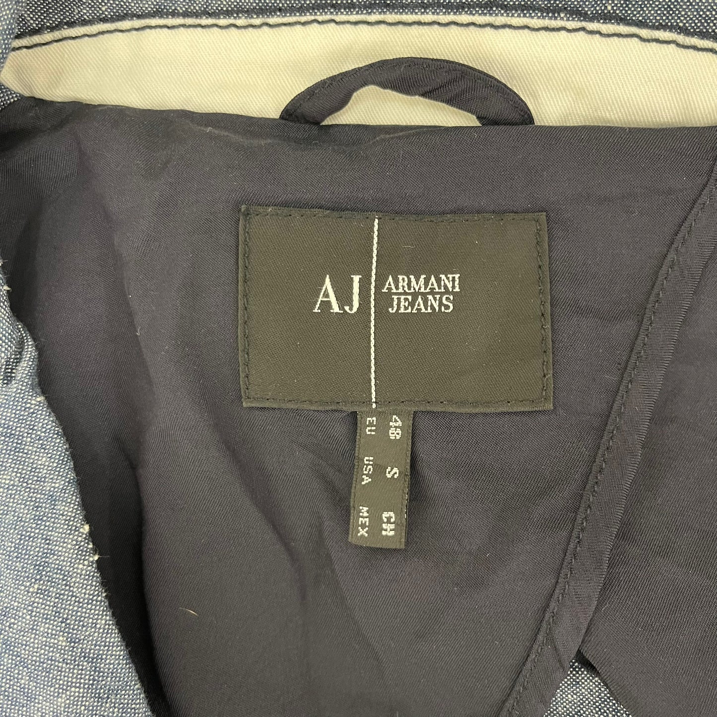 GC395 ARMANI JEANS コットン100% テーラードジャケット ジャケット ネイビー系 メンズ サイズS