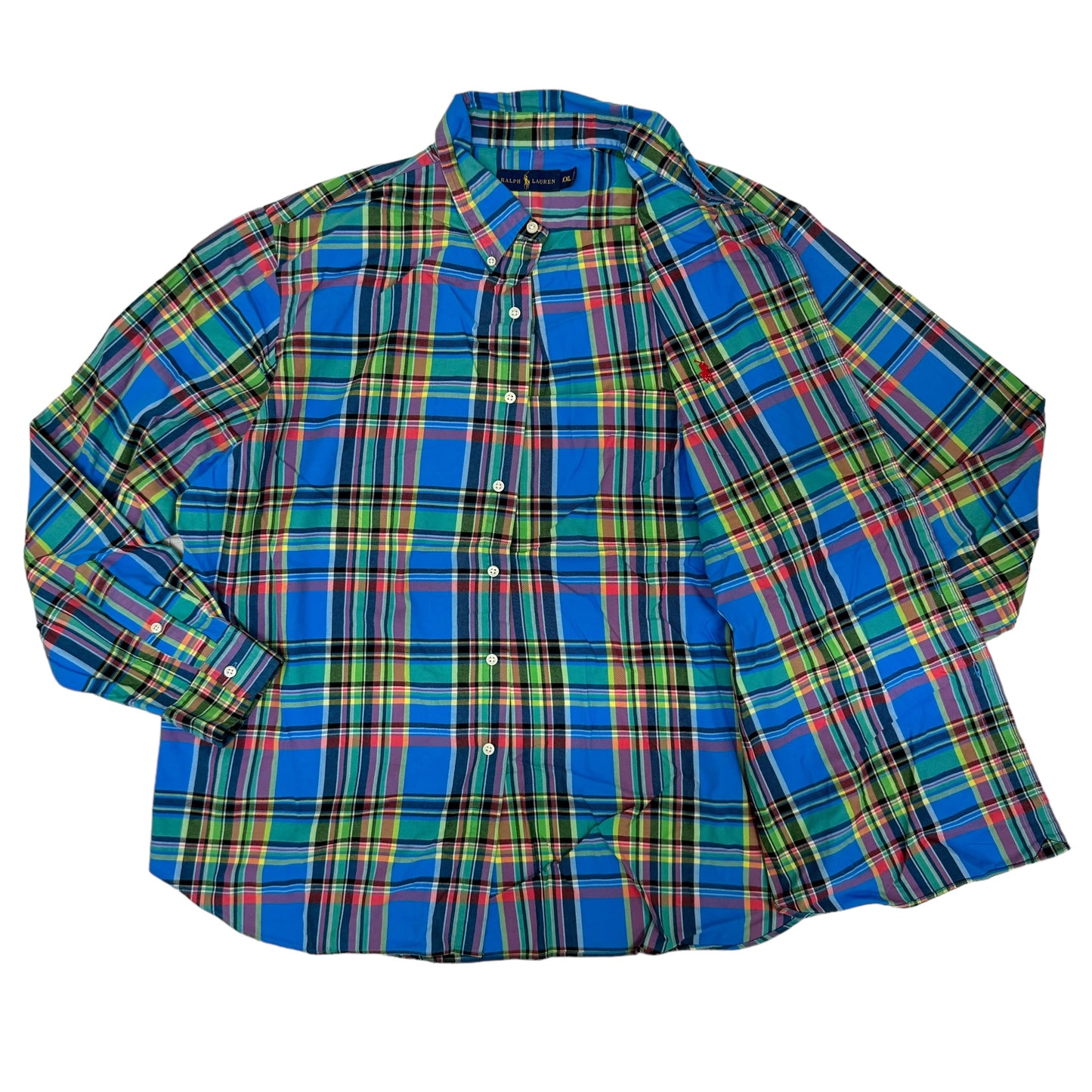 GC837 RALPH LAUREN ラルフローレン チェックシャツ シャツ デザインシャツ 長袖 ブルー系 メンズ サイズXXL
