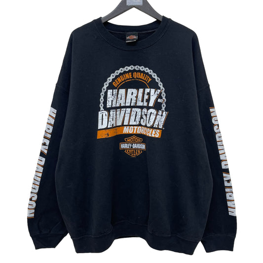 GC213 HARLEY-DAVIDSON トレーナー トップス ブラック メンズ サイズ2XL