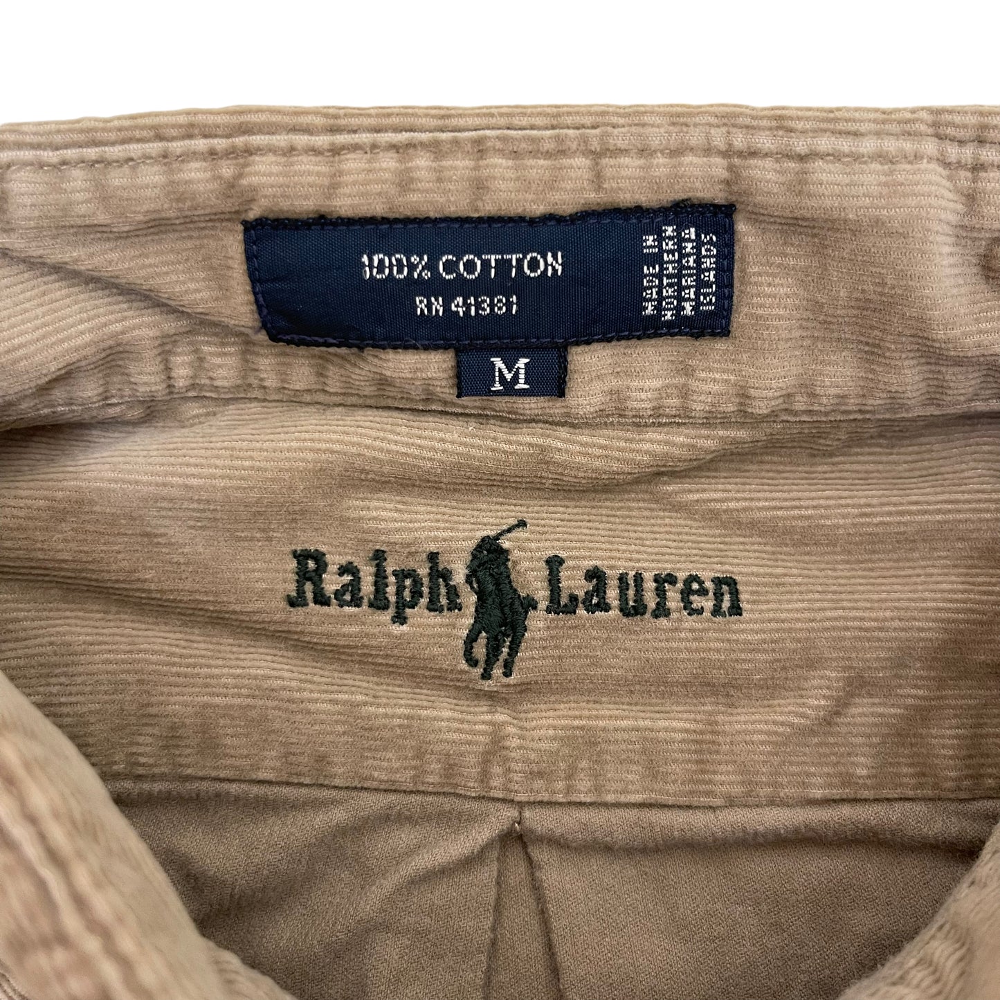 GC86 RALPH LAUREN THE BLAIRE BUTTON DOWN シャツ ボタンダウンシャツ ベージュ メンズ サイズM