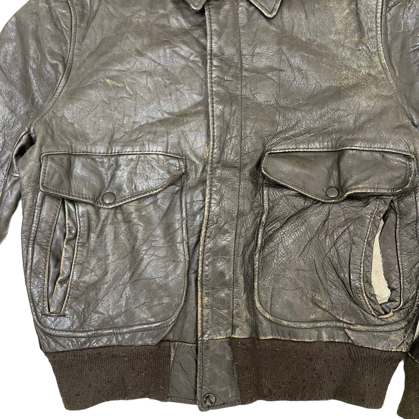 GC62 USA製 FLIGHT JACKET レザージャケット ブラウン メンズ