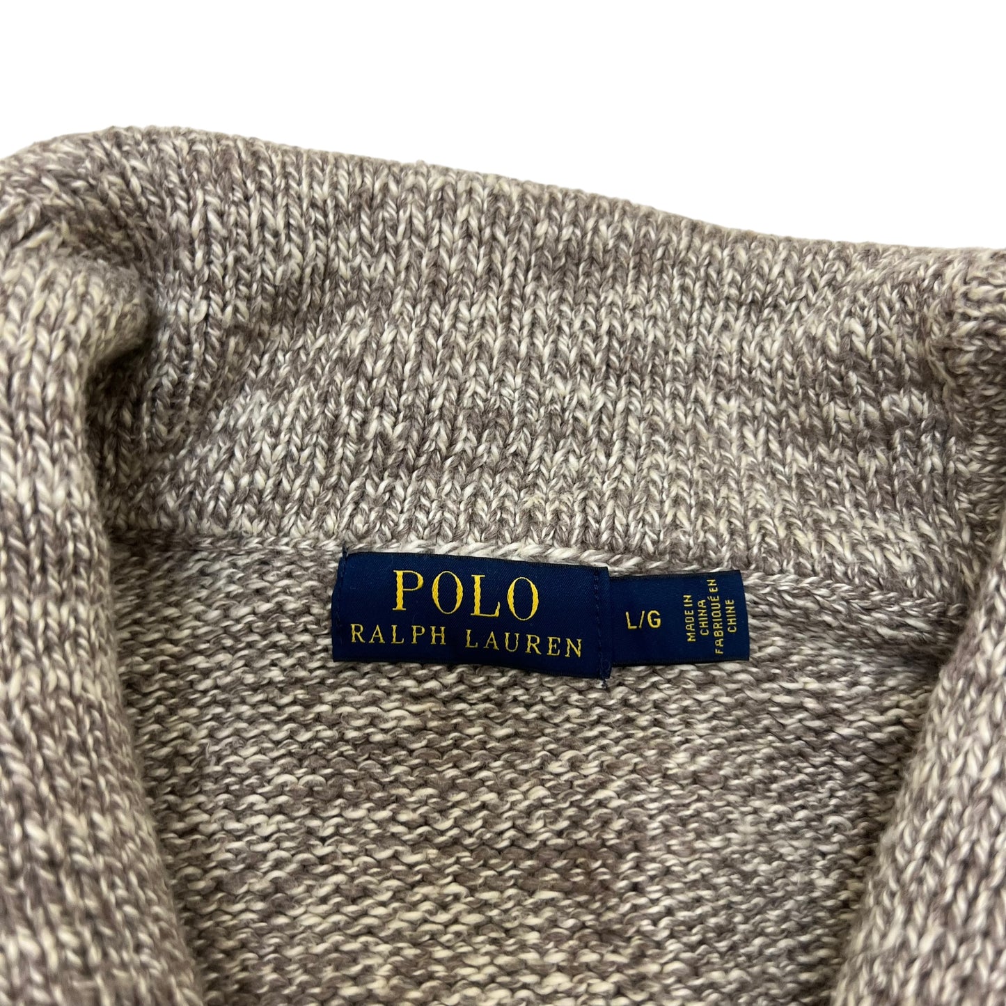 GM239 POLO RALPH LAUREN ポロラルフローレン 長袖 ニット カーディガン トップス グレージュ系 メンズ L