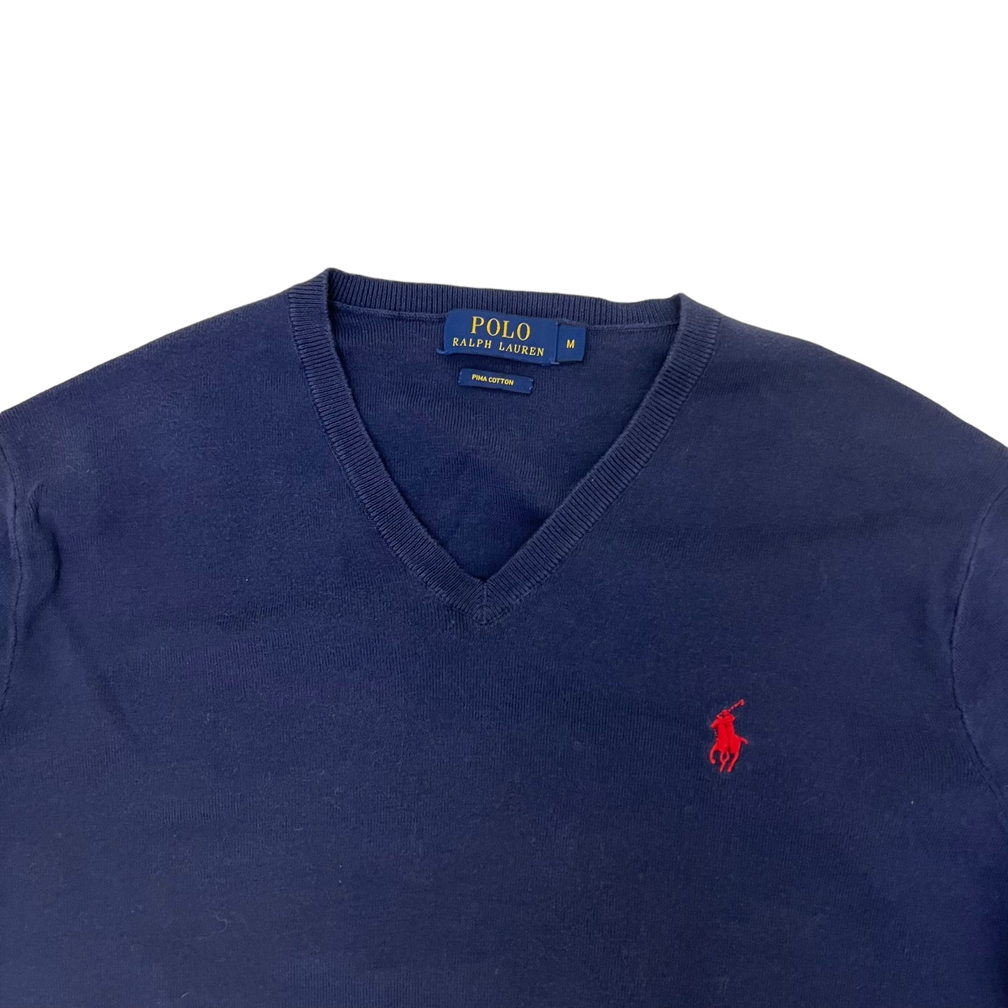 GM249 POLO RALPH LAUREN ポロラルフローレン 長袖 トップス Vネック ネイビー メンズ M