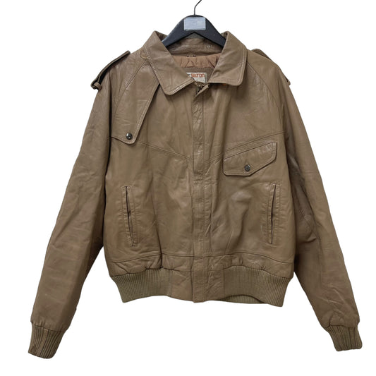 GC282 SILTON レザージャケット ジャケット ジップアップ ベージュ メンズ サイズ44