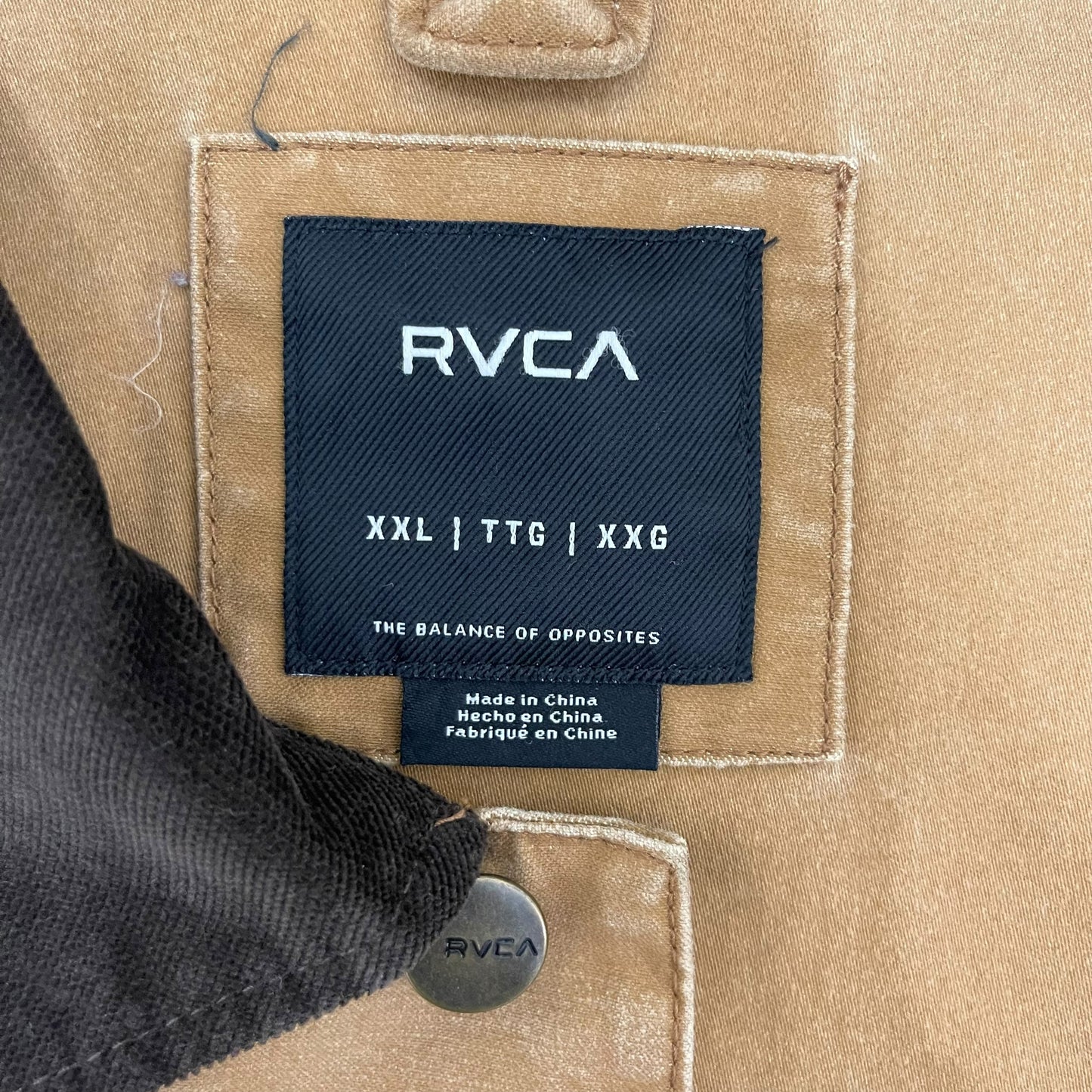 GC454 RVCA カバーオール ワークジャケット ジャケット ブラウン メンズ サイズXXL