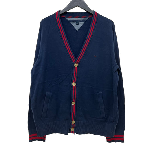 GM227 TOMMY HILFIGER トミーヒルフィガー 長袖 ニット カーディガン トップス ネイビー メンズ L