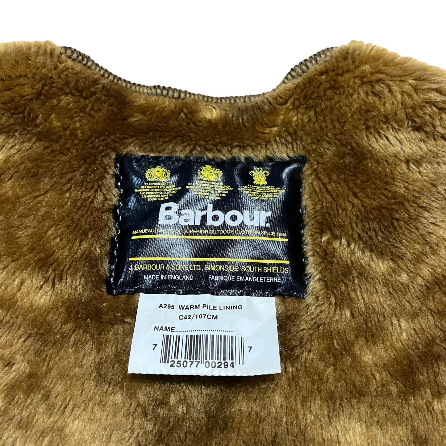 GM78 Barbour バブアー ライナーベスト パイル 羽織り トップス ブラウン ユニセックス 42