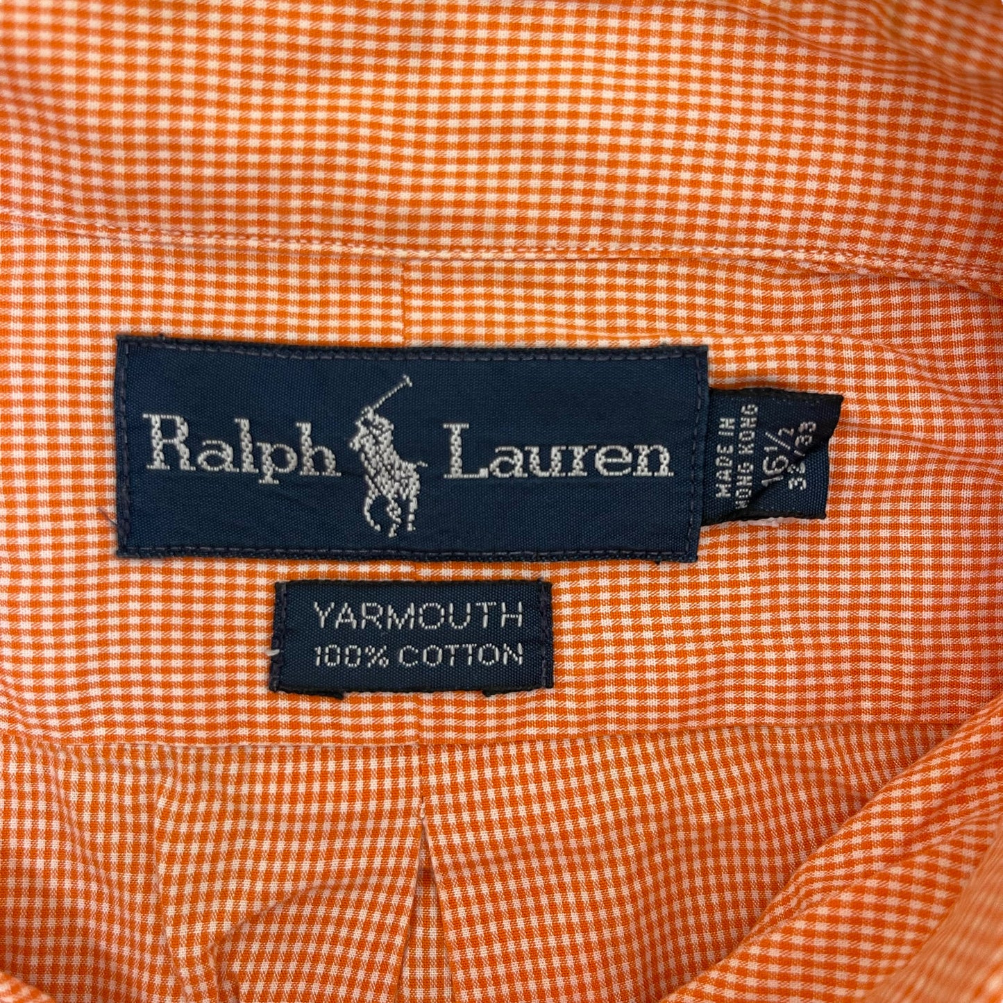 GC84 90s RALPHLAUREN YARMOUTH チェックシャツ シャツ オレンジ メンズ サイズ16 1/2