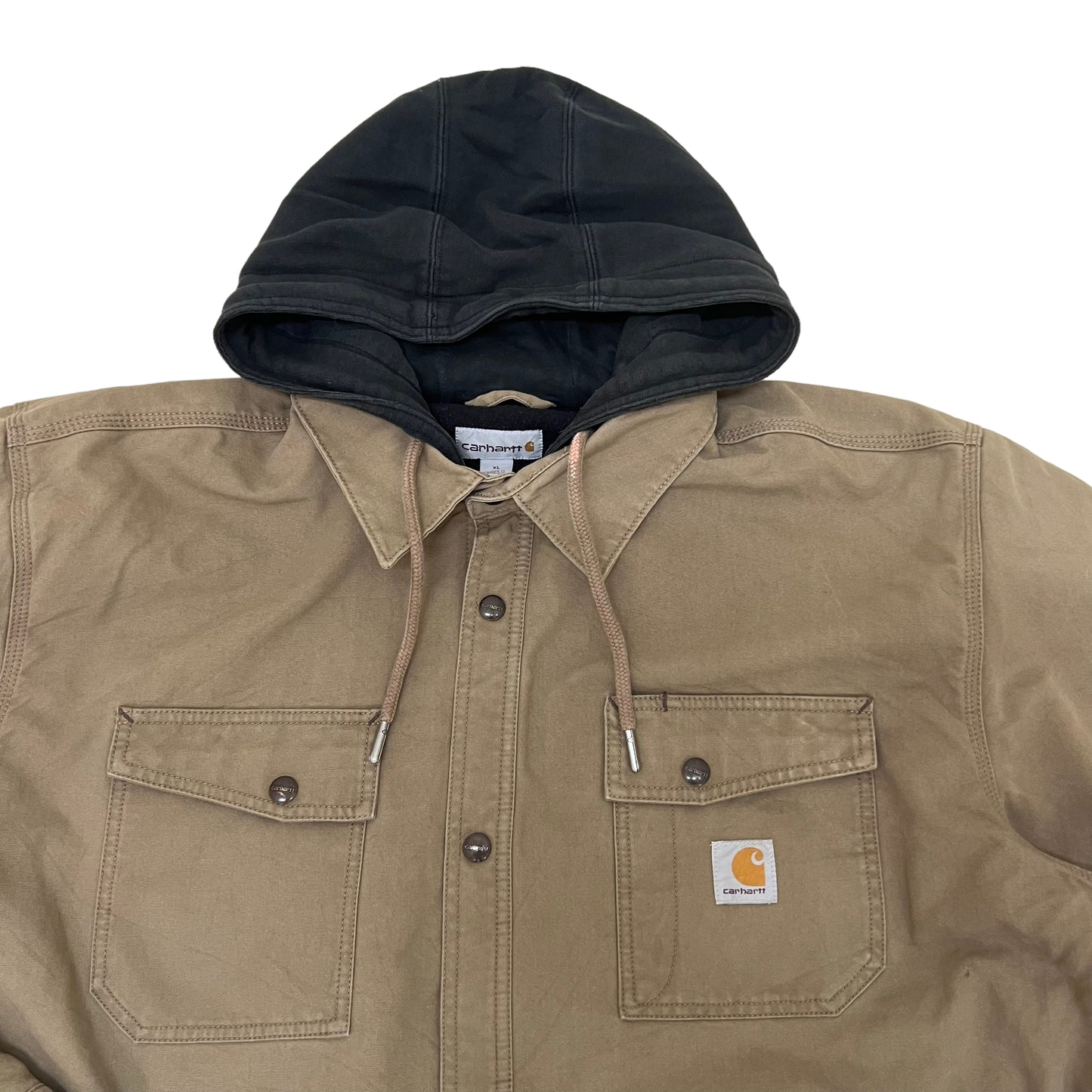 GM132 大きいサイズ Carhartt カーハート 長袖 スナップボタン ワークジャケット 上着 トップス ベージュ系 メンズ XL