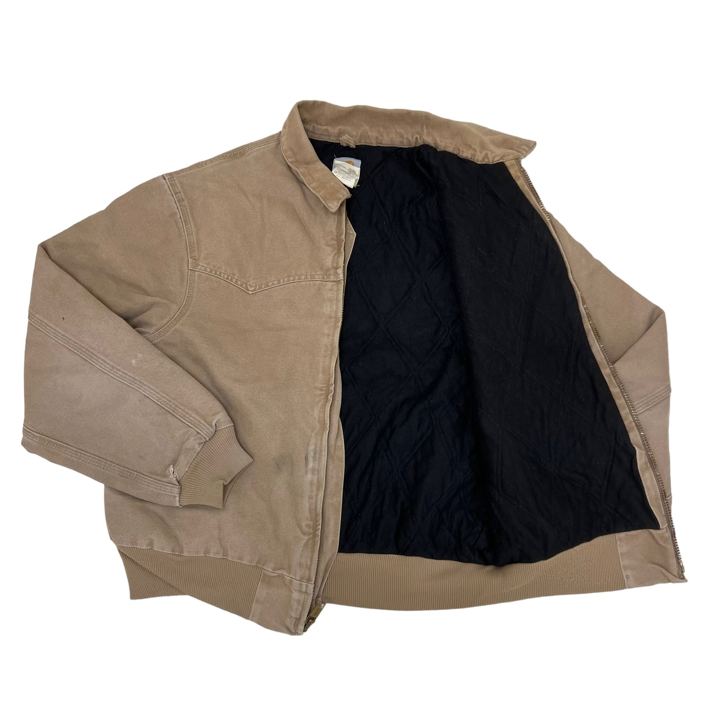 GM126 Carhartt カーハート 長袖 ジップアップ ダックジャケット 上着 羽織り トップス ベージュ系 メンズ 実寸参考