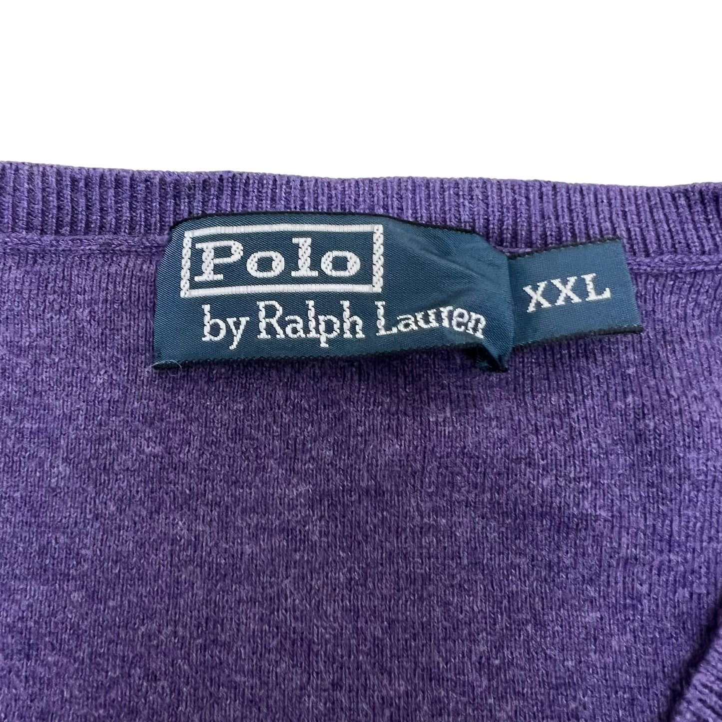 GM246 POLO RALPH LAUREN ポロラルフローレン 長袖 ニット Vネック パープル系 メンズ XXL