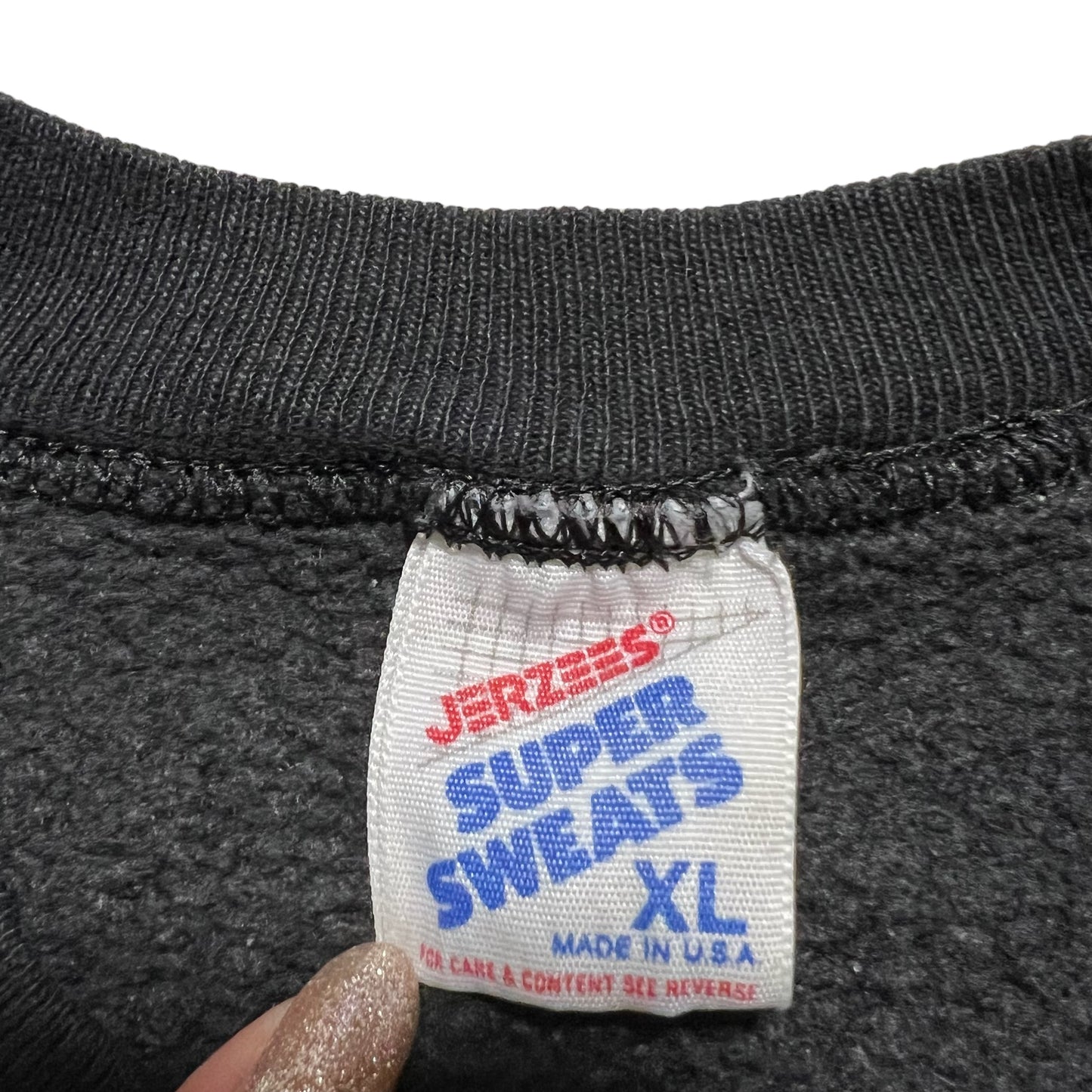 GM119 USA製 Jerzees ジャージーズ SUPER SWEATS 長袖 スウェット トレーナー ブラック メンズ XL