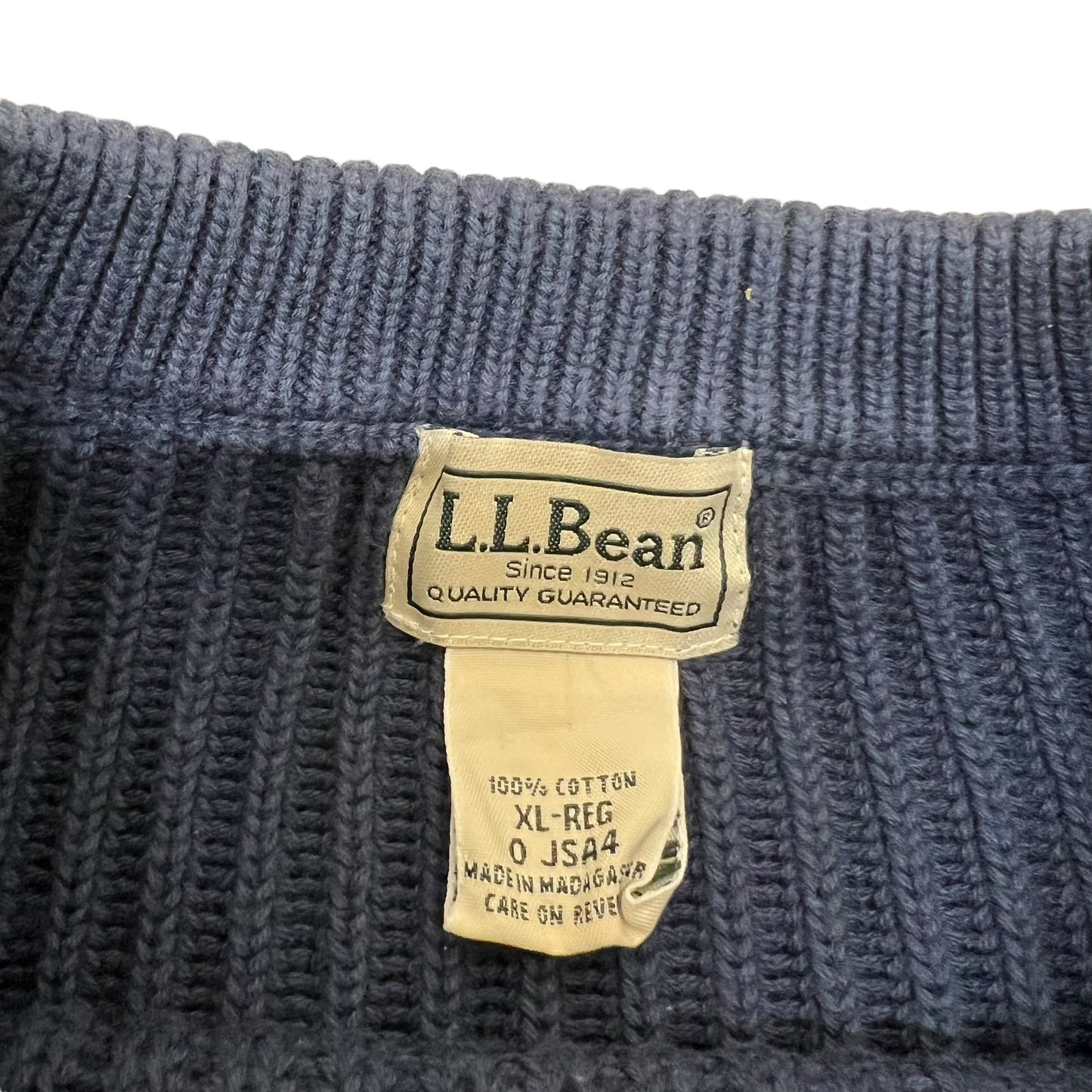 GM358 L.L.Bean エルエルビーン 長袖 ニット セーター トップス プルオーバー ネイビー メンズ XL