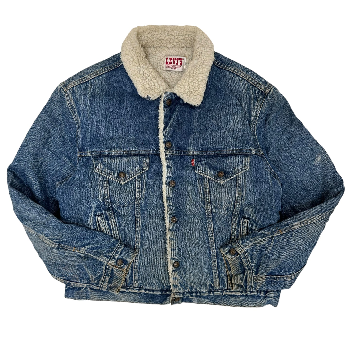 GC962 USA製 LEVI'S リーバイス デニムボアジャケット ジージャン デニムジャケット ジャケット 羽織り インディゴブルー メンズ サイズ44R