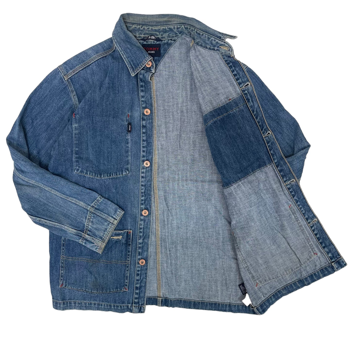 GC442 TOMMY JEANS カバーオール ワークジャケット デニムジャケット インディゴブルー メンズ サイズM