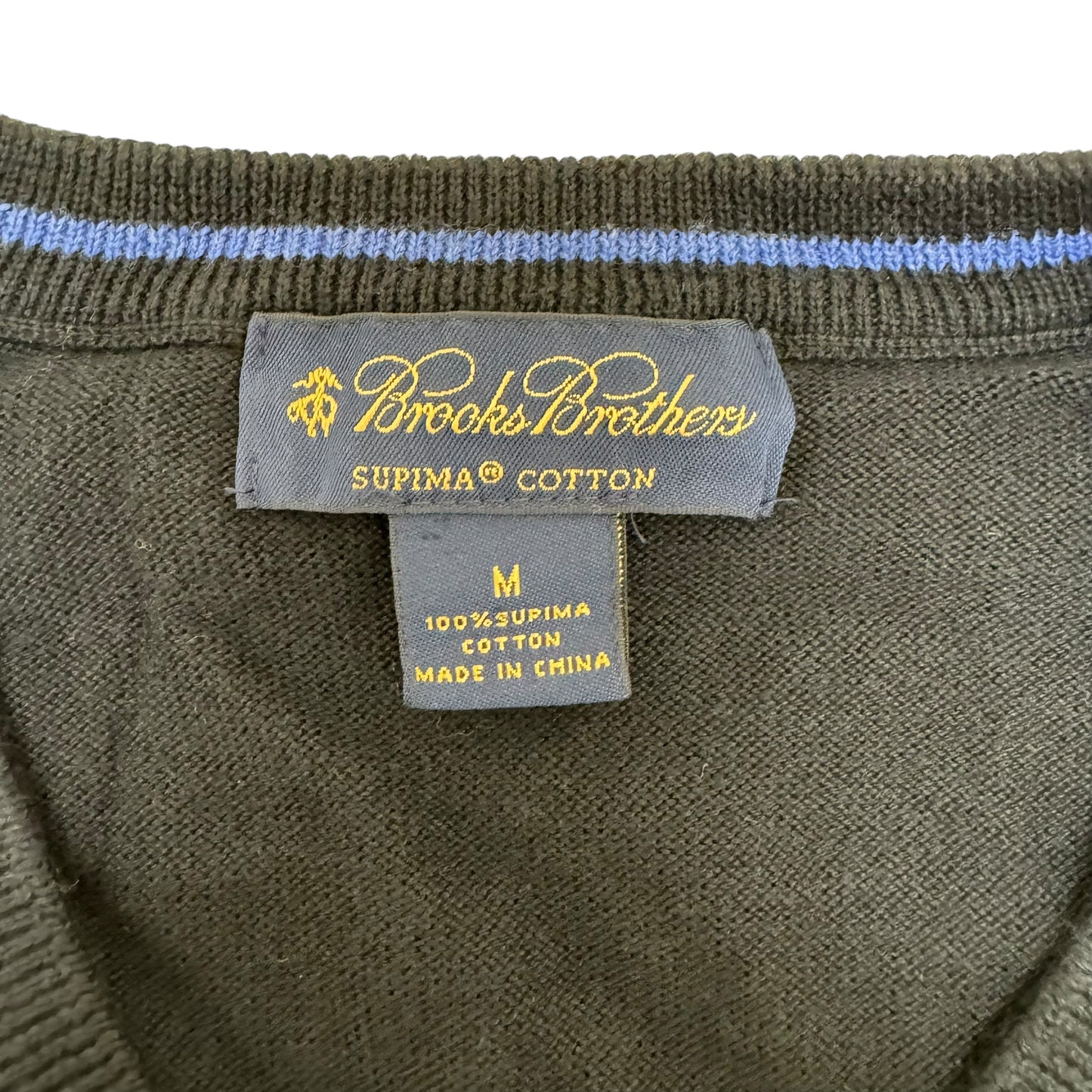 GC871 BROOKS BROTHERS ブルックスブラザーズ コットンニット ニットセーター ニット Vネック ブラック メンズ サイズM