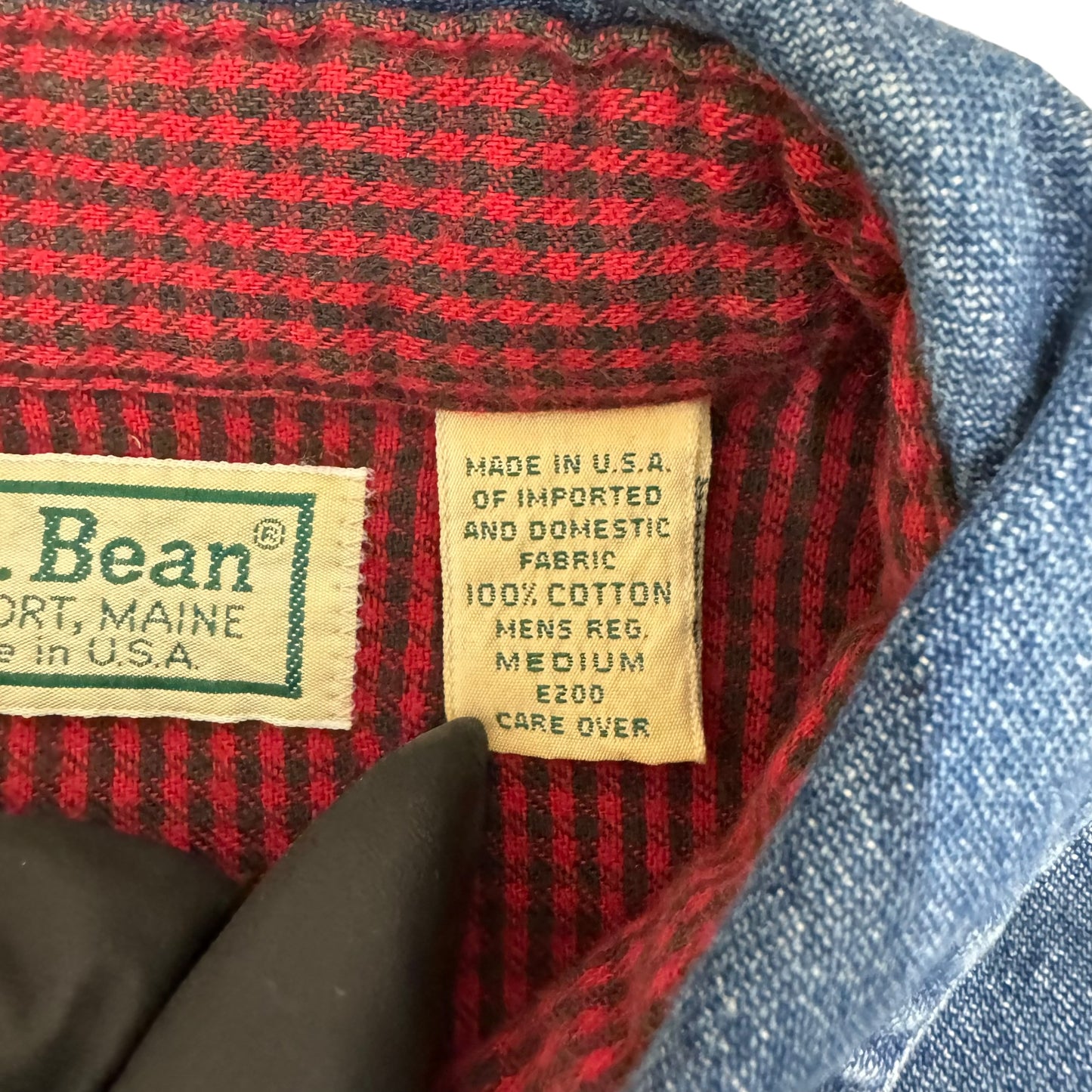 GC901 USA製 アメリカ製 L.L.Bean エルエルビーン コットン 綿 100% ジャケット 羽織り デニムシャツ デニムジャケット トップス インディゴブルー メンズ サイズM