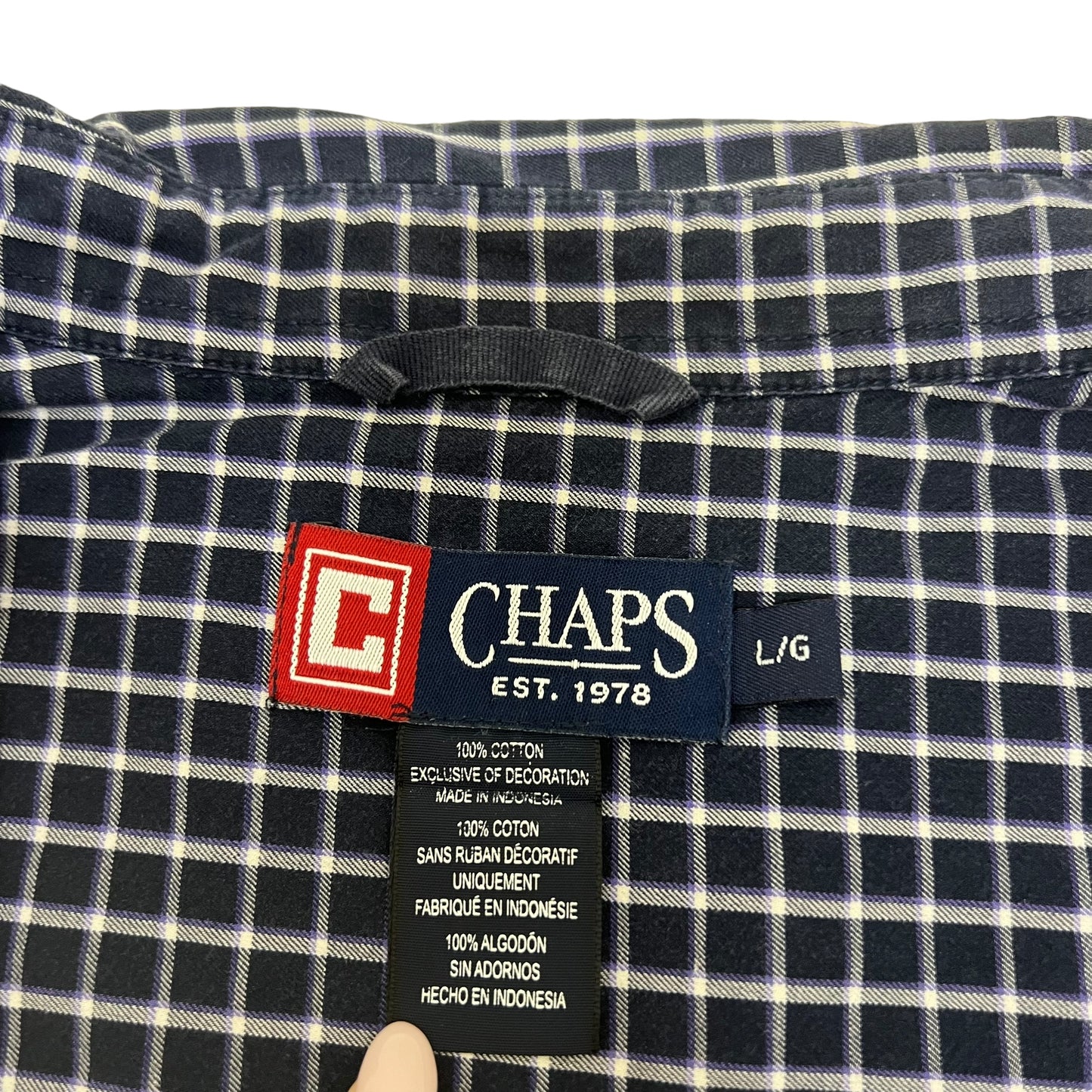 GM451 CHAPS チャップス ボタンダウンシャツ 羽織り トップス ネイビー メンズ L