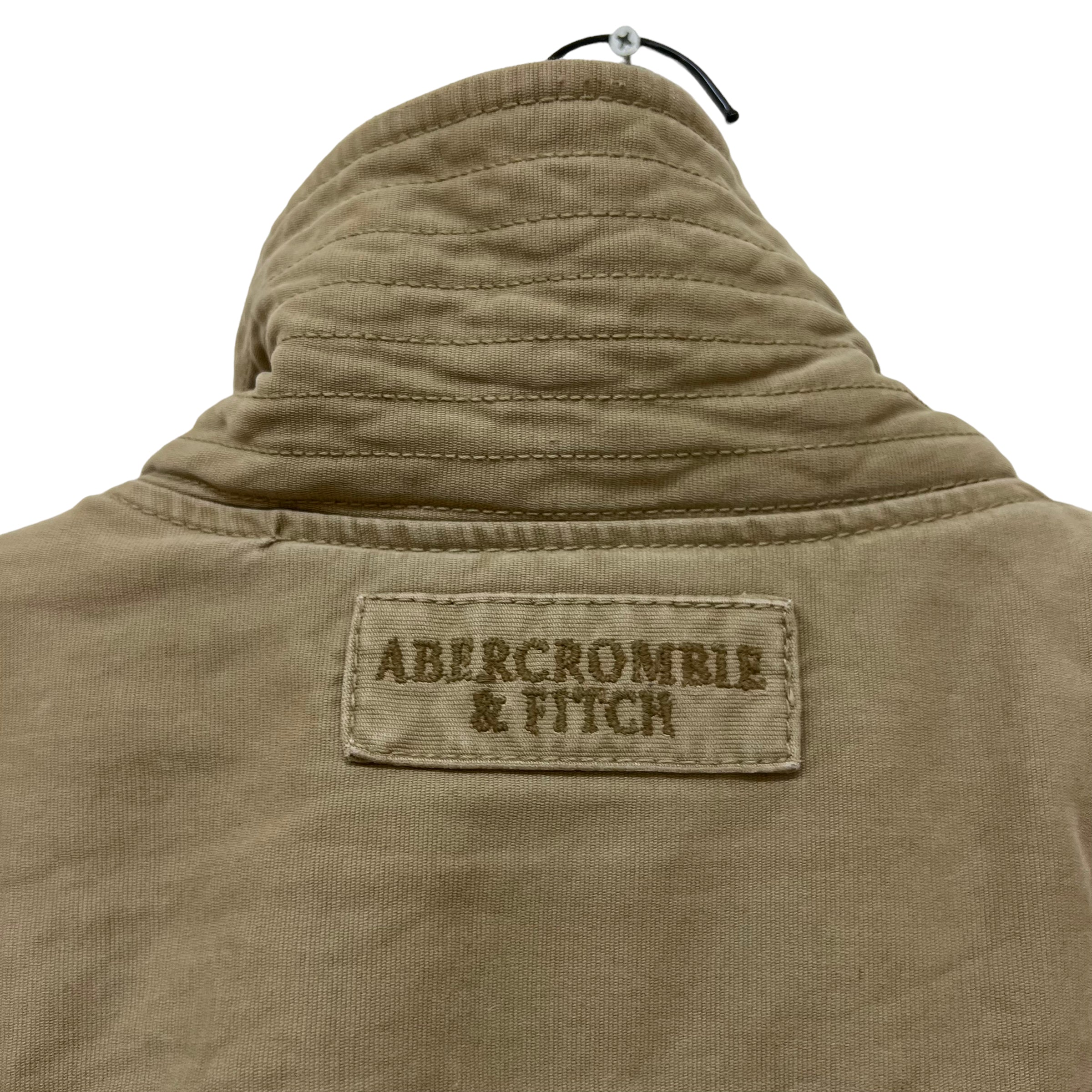 GM127 Abercrombie&Fitch アバクロンビー＆フィッチ アバクロ 長袖 ジップアップ ダックジャケット 裏ボア ベージュ系 メンズ M