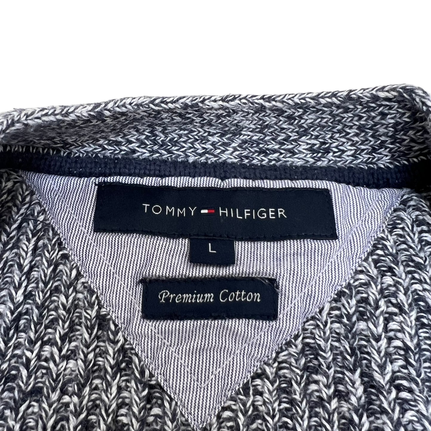 GM235 TOMMY HILFIGER トミーヒルフィガー 長袖 ニット カーディガン トップス ネイビー系 メンズ L