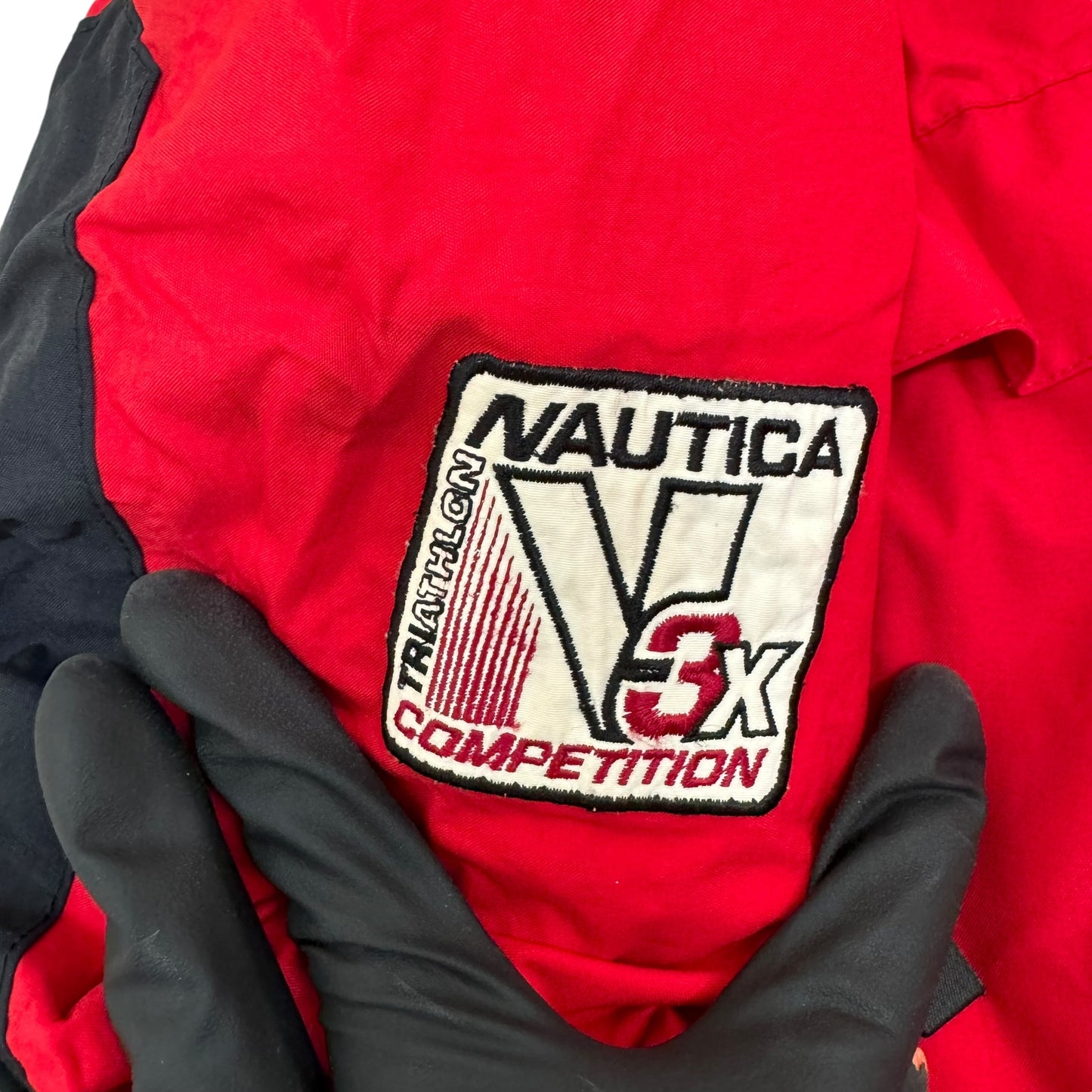 GC945 NAUTICA ナイロンジャケット NAUTEX ナウテックス ジャケット フーディージャケット ジップアップジャケット レッド メンズ サイズL