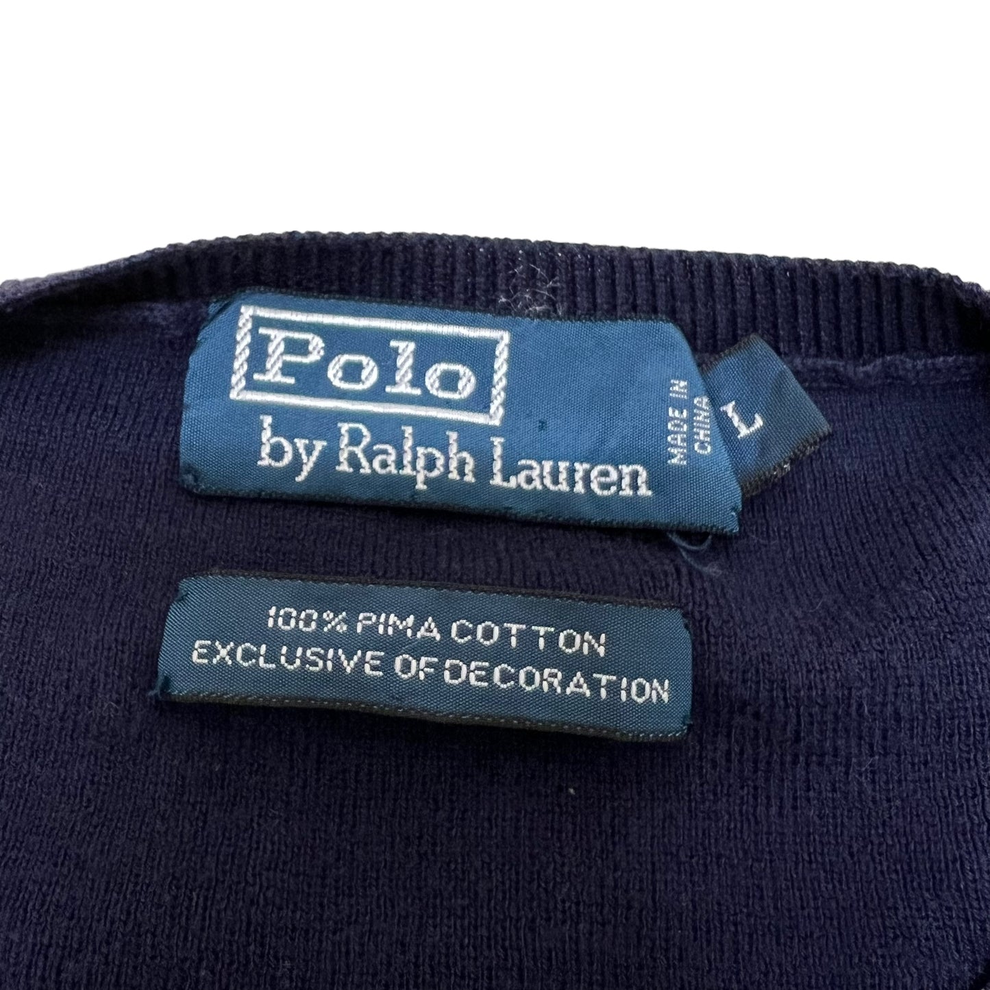 GM243 POLO RALPH LAUREN ポロラルフローレン 長袖 ニット トップス ネイビー メンズ L