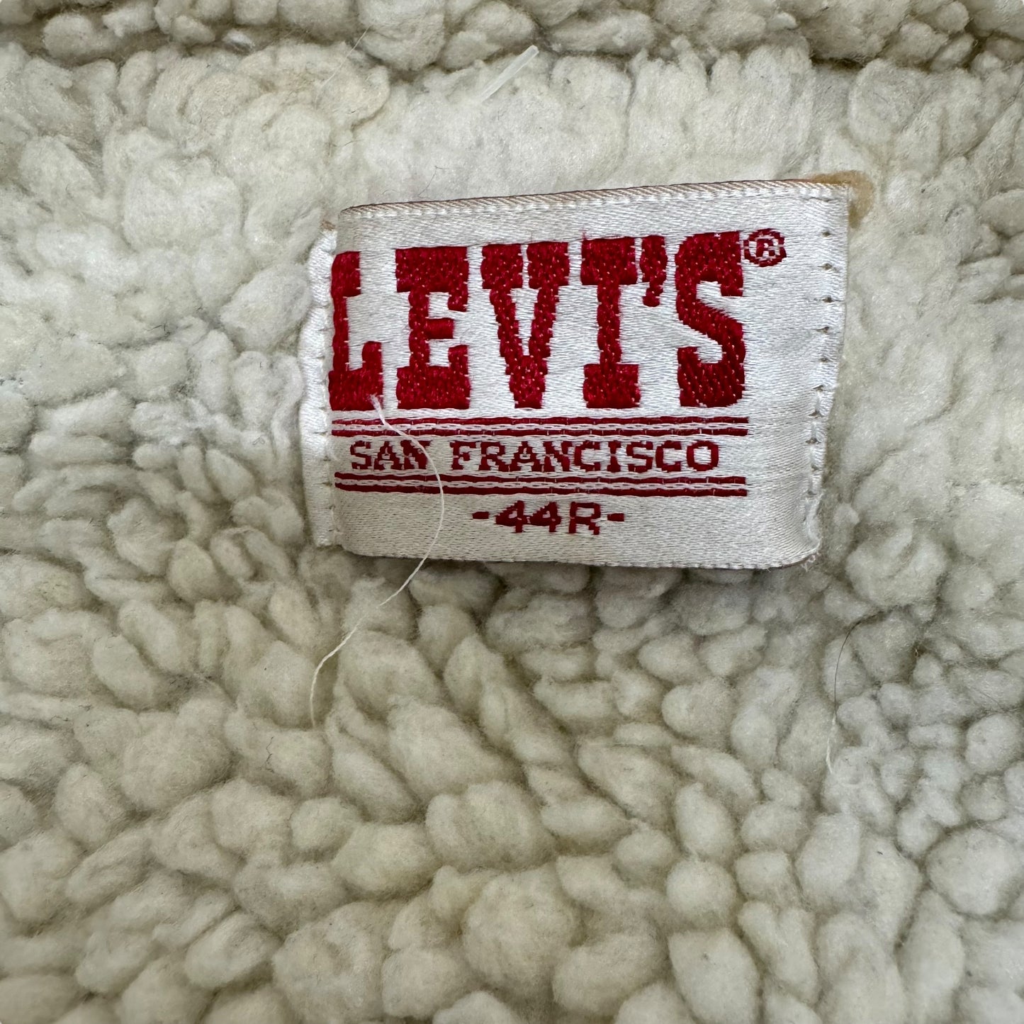 GC962 USA製 LEVI'S リーバイス デニムボアジャケット ジージャン デニムジャケット ジャケット 羽織り インディゴブルー メンズ サイズ44R