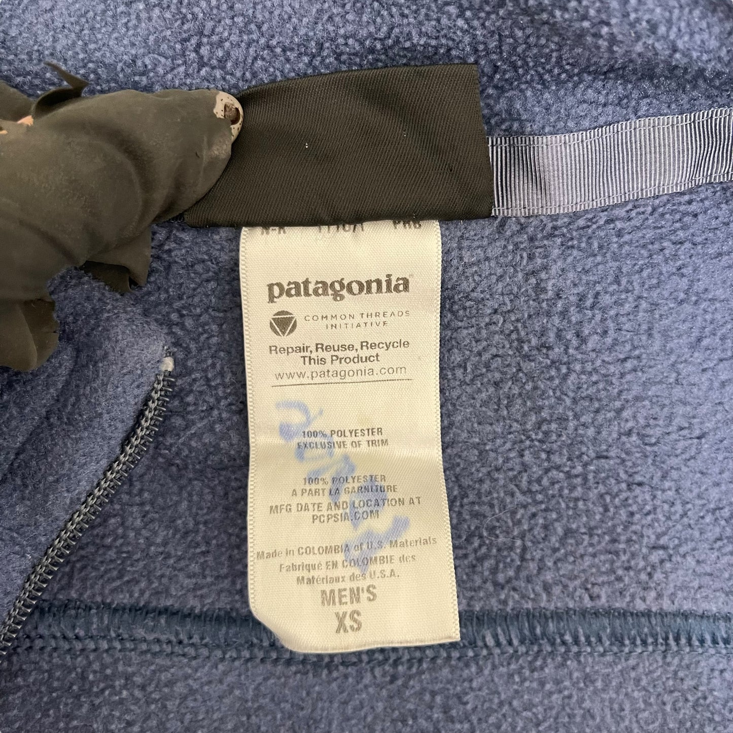 GC363 patagonia SYNGHILLA フリーストップス トップス ジップアップ ネイビー メンズ サイズXS