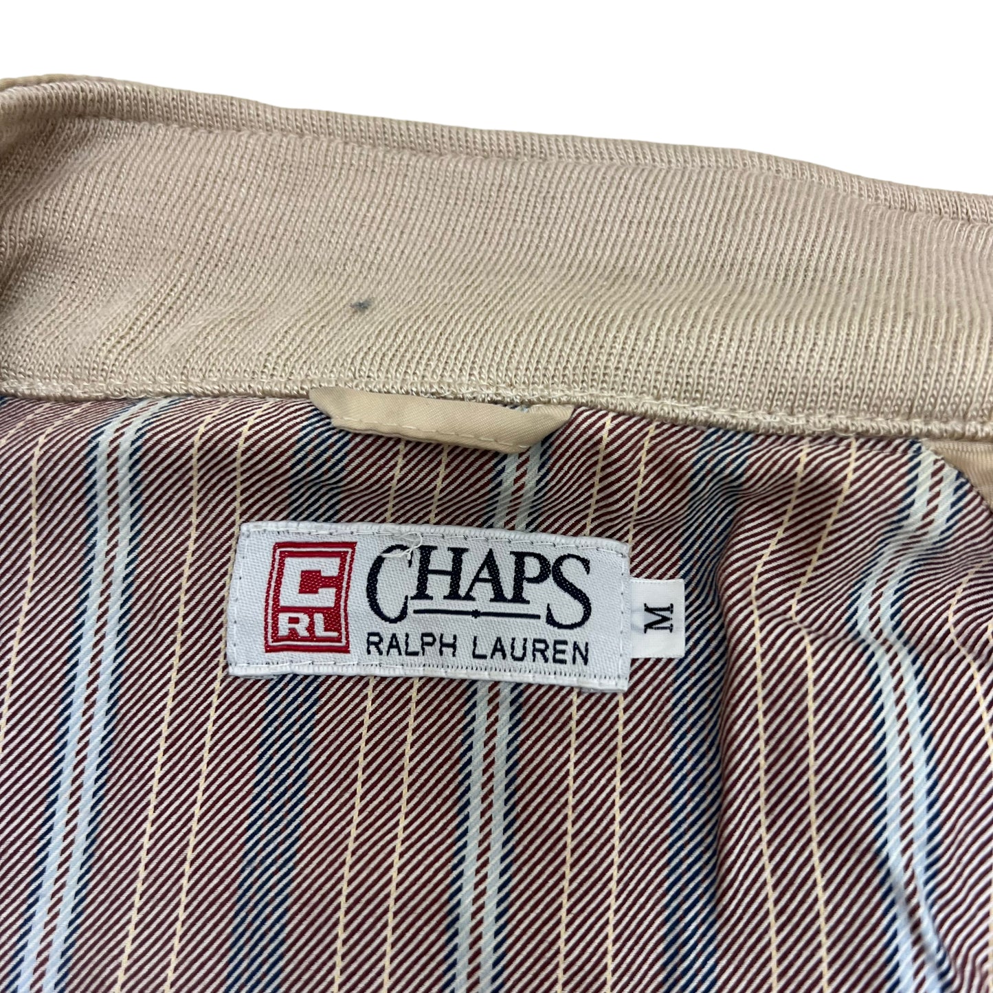 GM49 CHAPS RALPH LAUREN チャップスラルフローレン 長袖 ジップアップ ジャケット ベージュ メンズ M