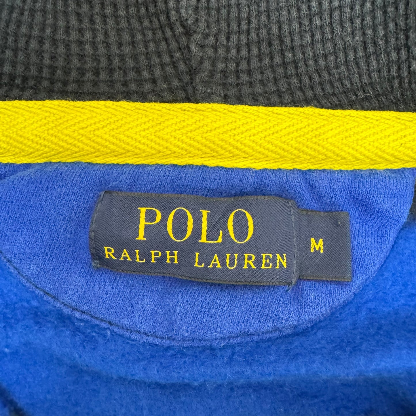 GC921 POLO RALPH LAUREN ポロ ラルフ ローレン ラガーパーカー パーカー フーディートップス ハーフボタン ボーダー柄 長袖 ブルー×ブラック メンズ サイズM