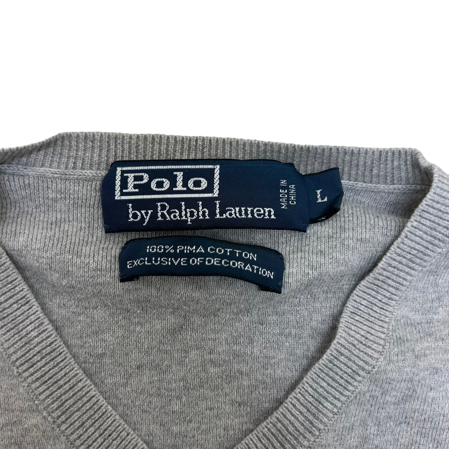 GM284 POLO RALPH LAUREN ポロラルフローレン 長袖 ニット トップス グレー メンズ L