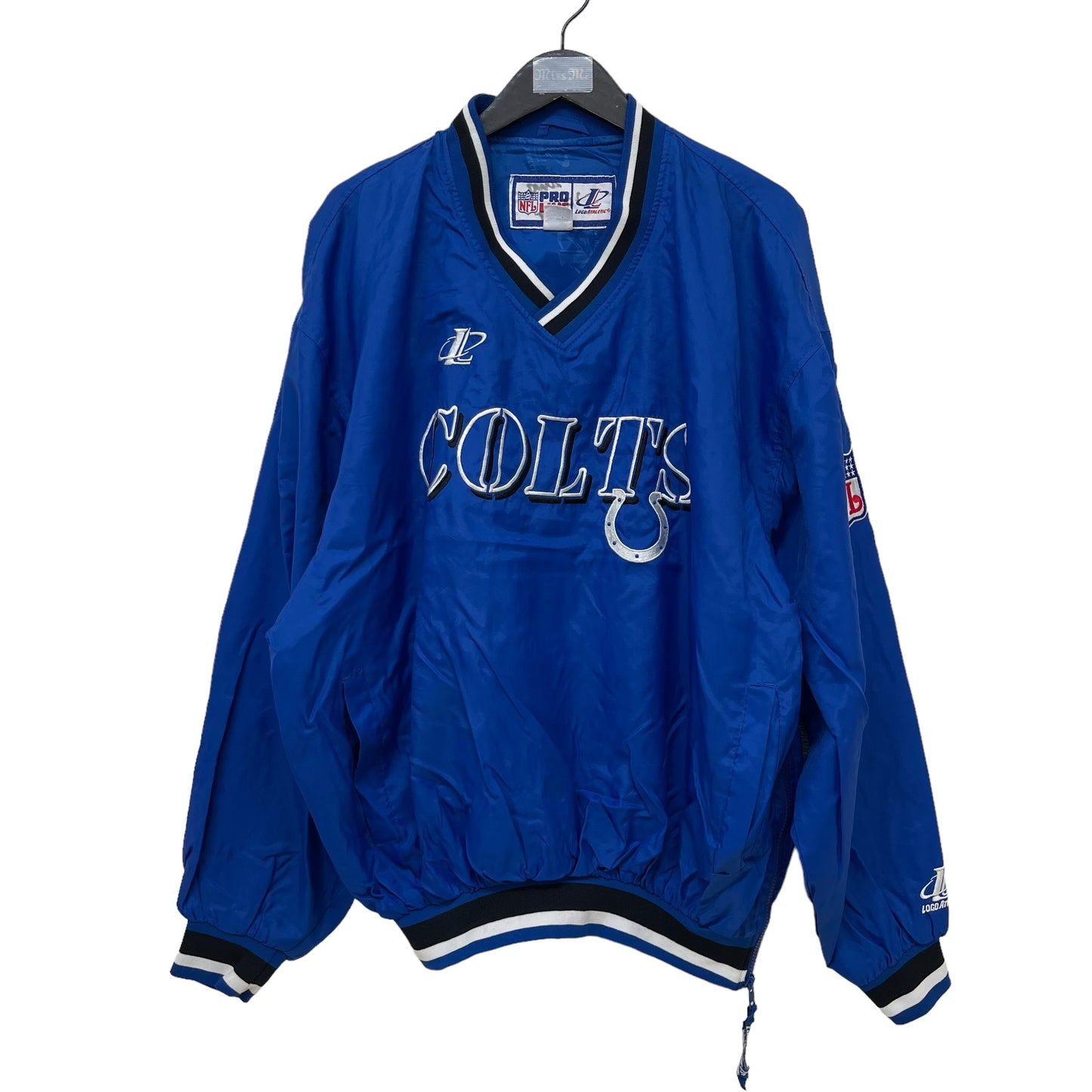 GC226 NFL Indianapolis Colts ナイロントップス プルオーバー トップス ブルー メンズ サイズL