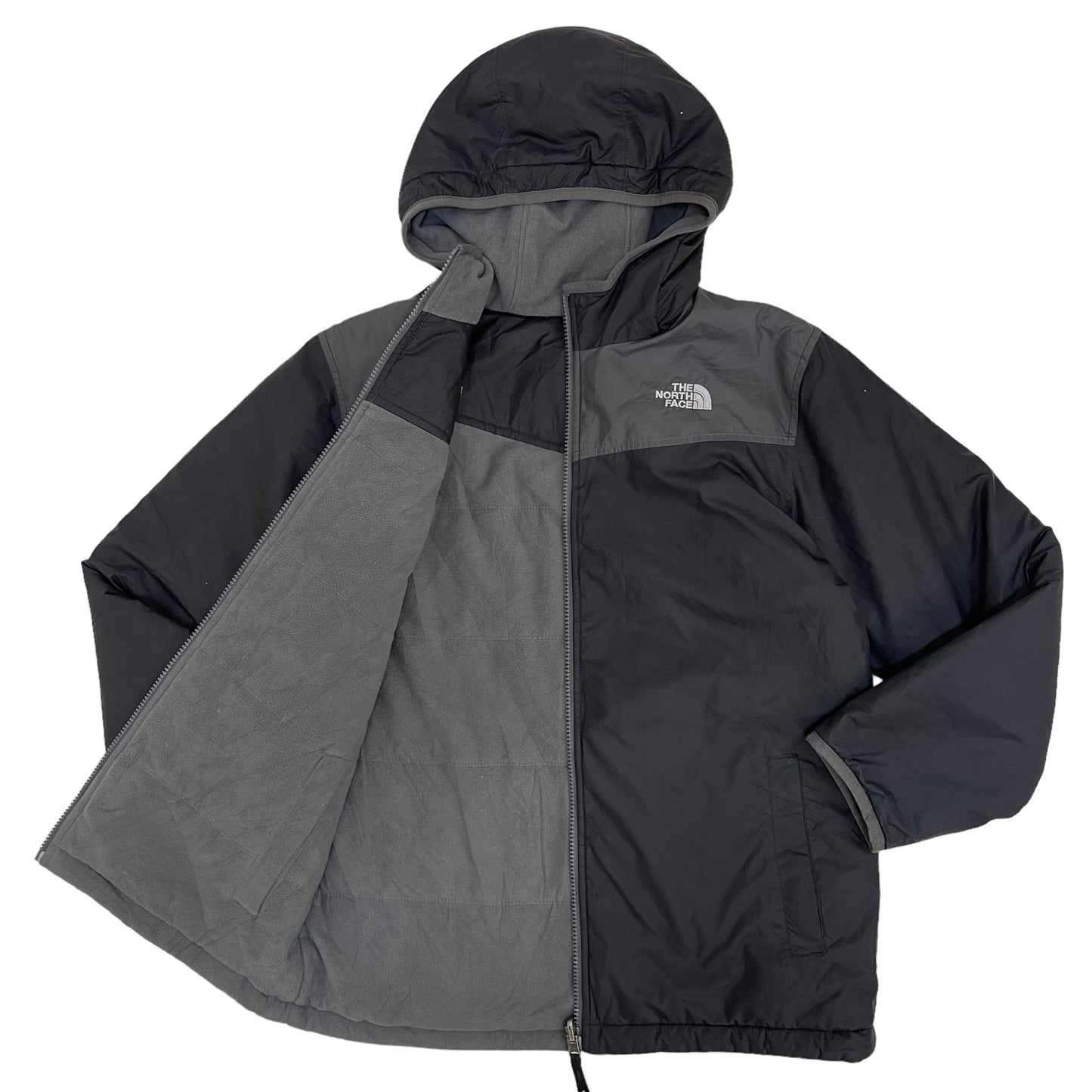 GC208 THE NORTH FACE 2WAYフリースジャケット 2WAY リバーシブル トップス ブラック×グレー メンズ サイズL