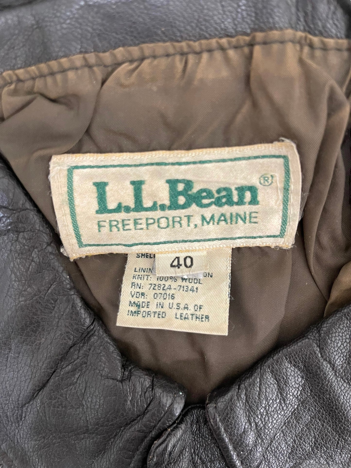 GC72 L.L.Bean 80s A-2 type レザージャケット ブラウン メンズ サイズ40