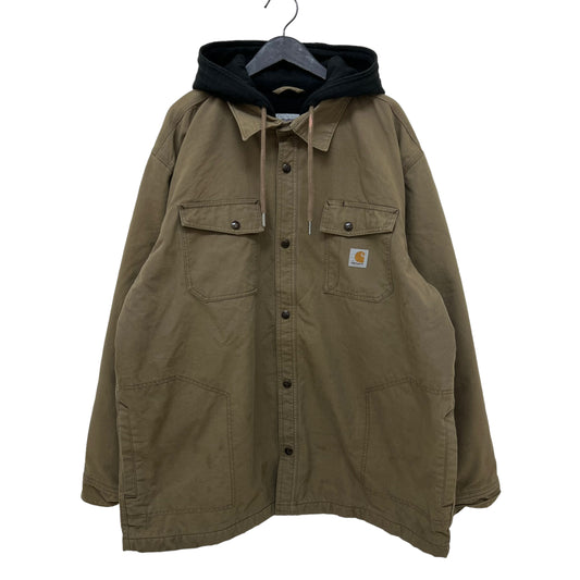 GM132 大きいサイズ Carhartt カーハート 長袖 スナップボタン ワークジャケット 上着 トップス ベージュ系 メンズ XL