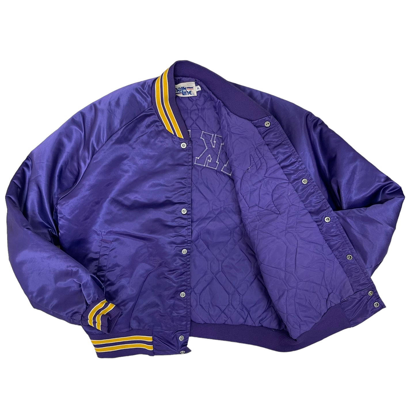 GC153 USA製 Chalk Line NFL MINNESOTA VIKINGS キルティングライナー ナイロンスタジャン パープル メンズ サイズM