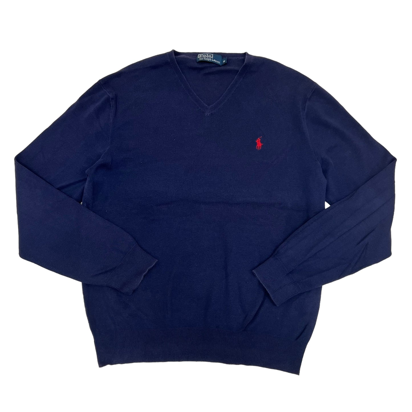 GM272 POLO RALPH LAUREN ポロラルフローレン 長袖 ニット トップス Vネック ネイビー メンズ M