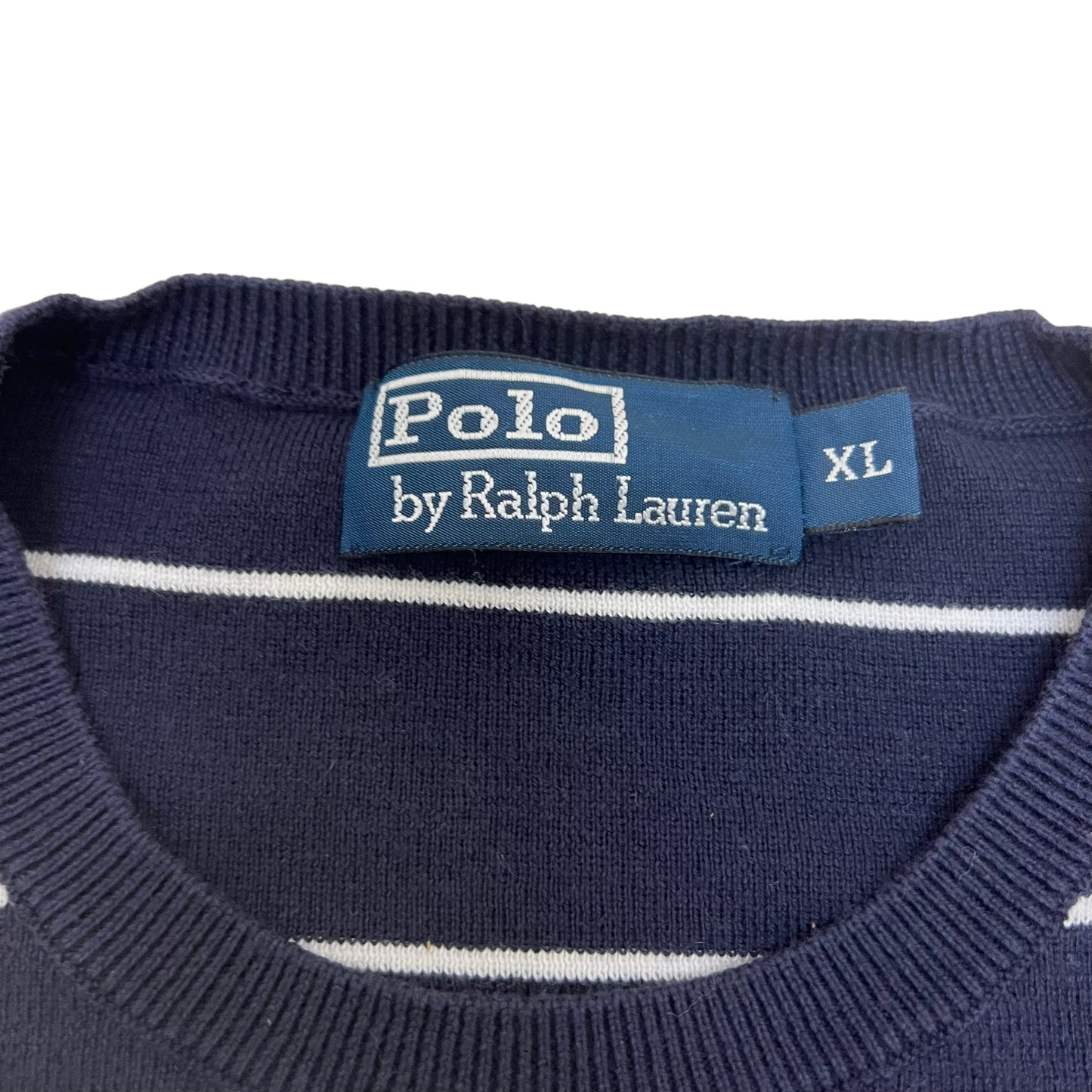 GM283 POLO RALPH LAUREN ポロラルフローレン 長袖 ニット トップス ネイビー 総柄 メンズ XL