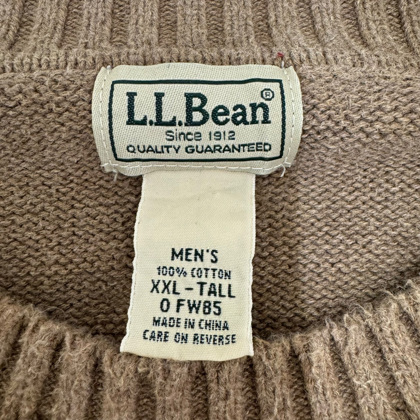 GC898 L.L.Bean エルエルビーン コットンニット ニットセーター ニット プルオーバー トップス ブラウン メンズ サイズXXL