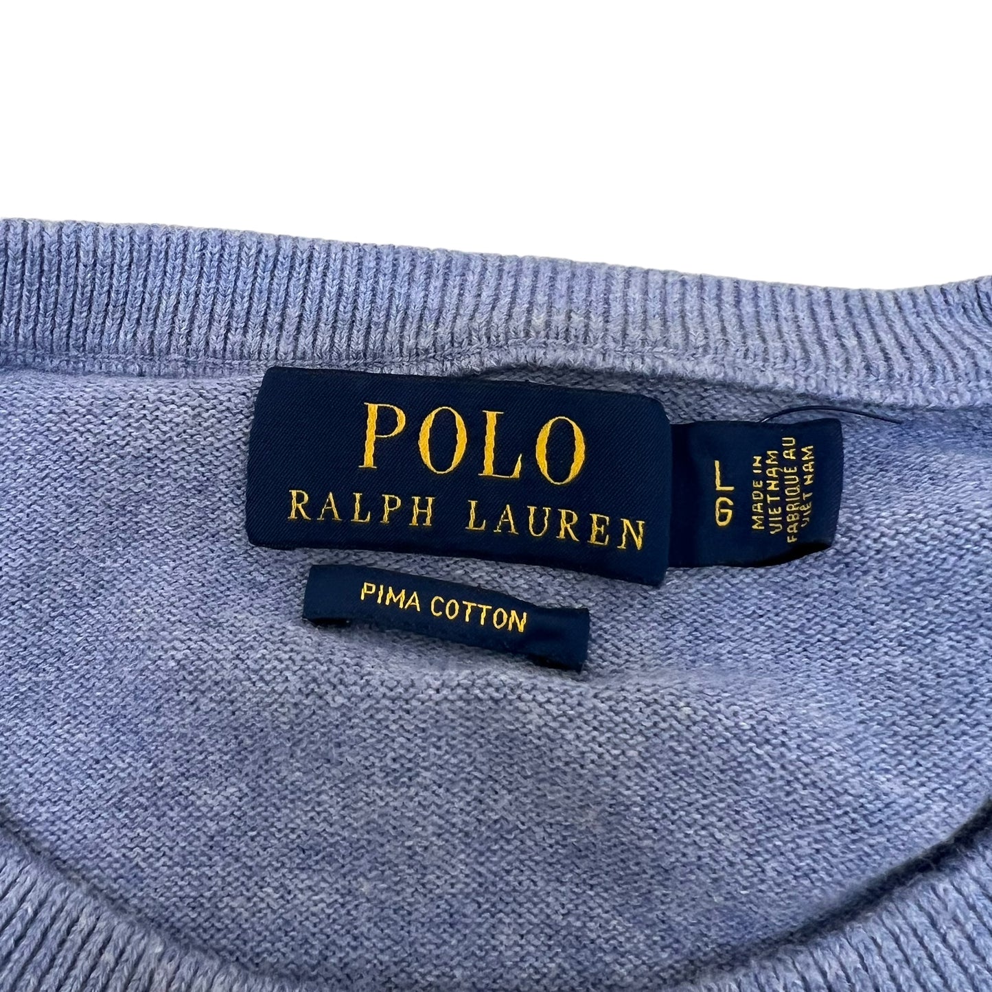 GM277 POLO RALPH LAUREN ポロラルフローレン 長袖 ニット トップス 水色系 メンズ L